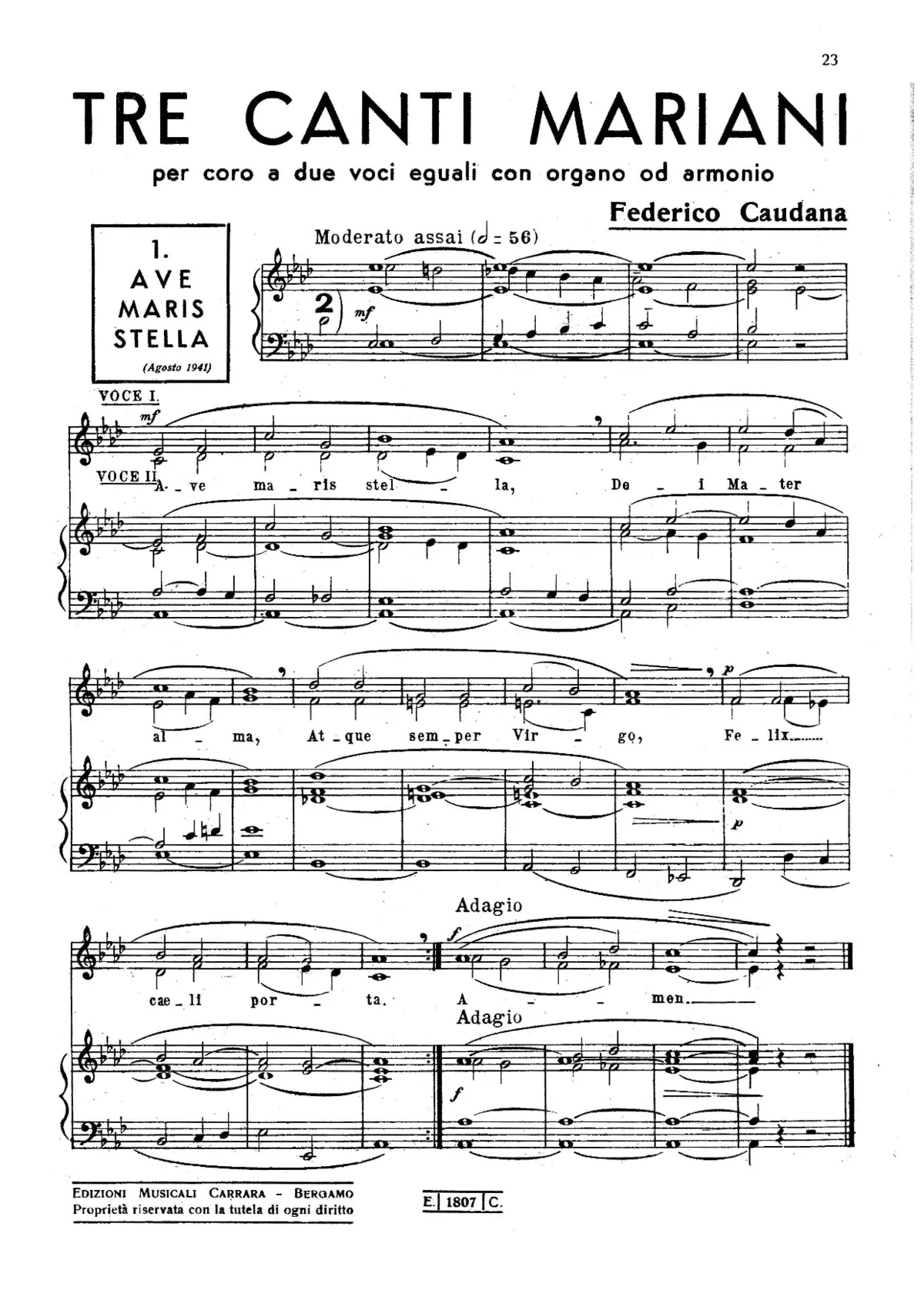 Tre canti mariani - Page 1
