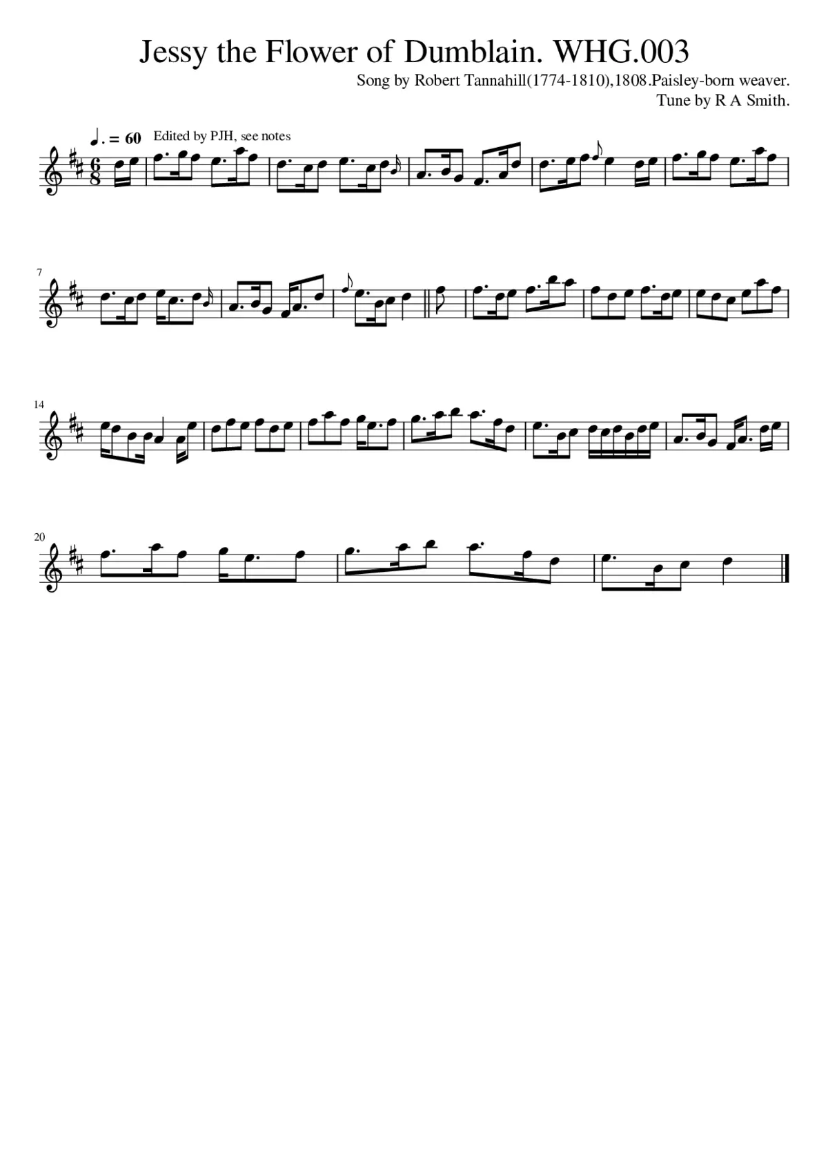 Jessy the Flower of Dumblain. WHG.003 - Page 1