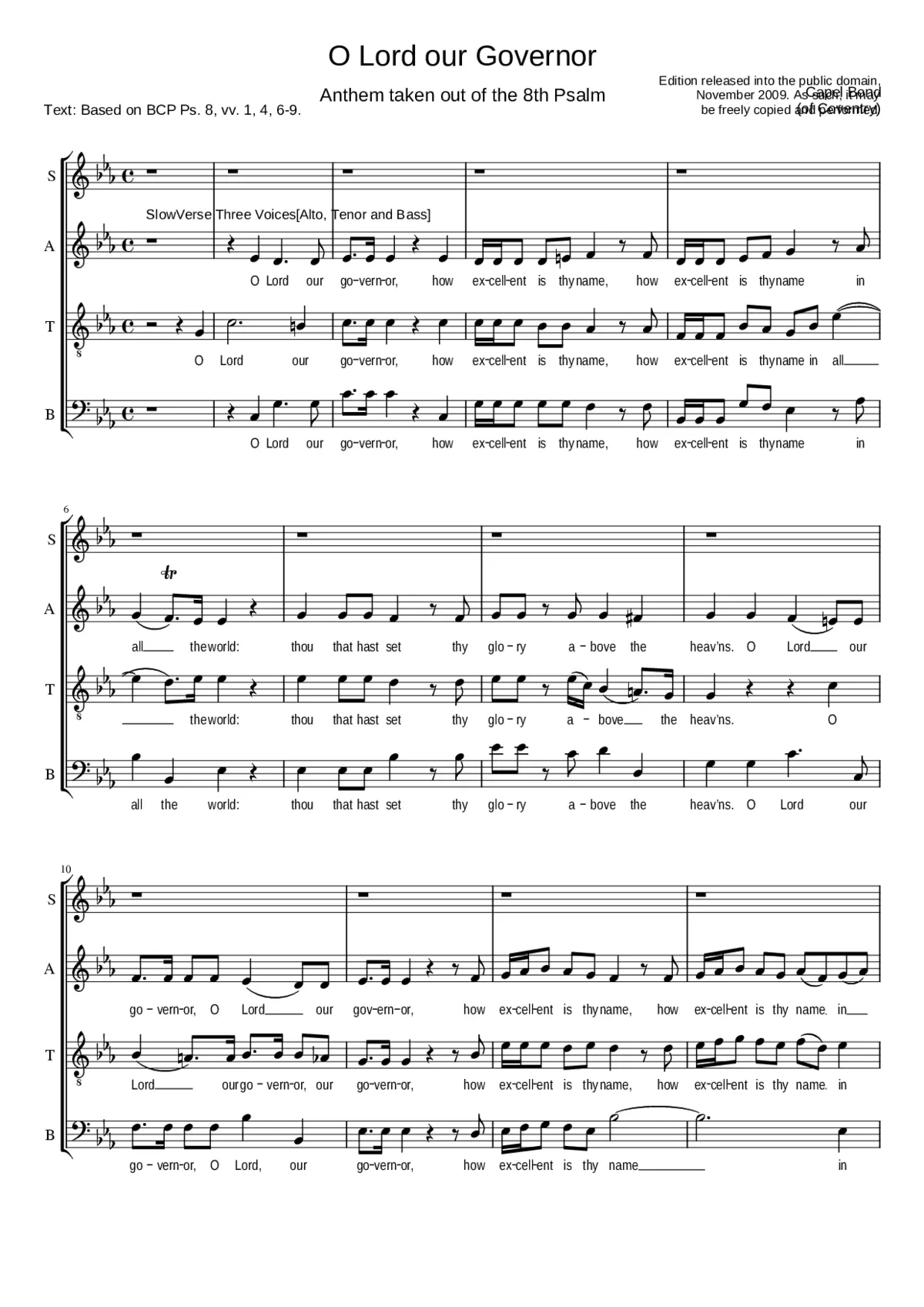 O Lord our governor - Page 1