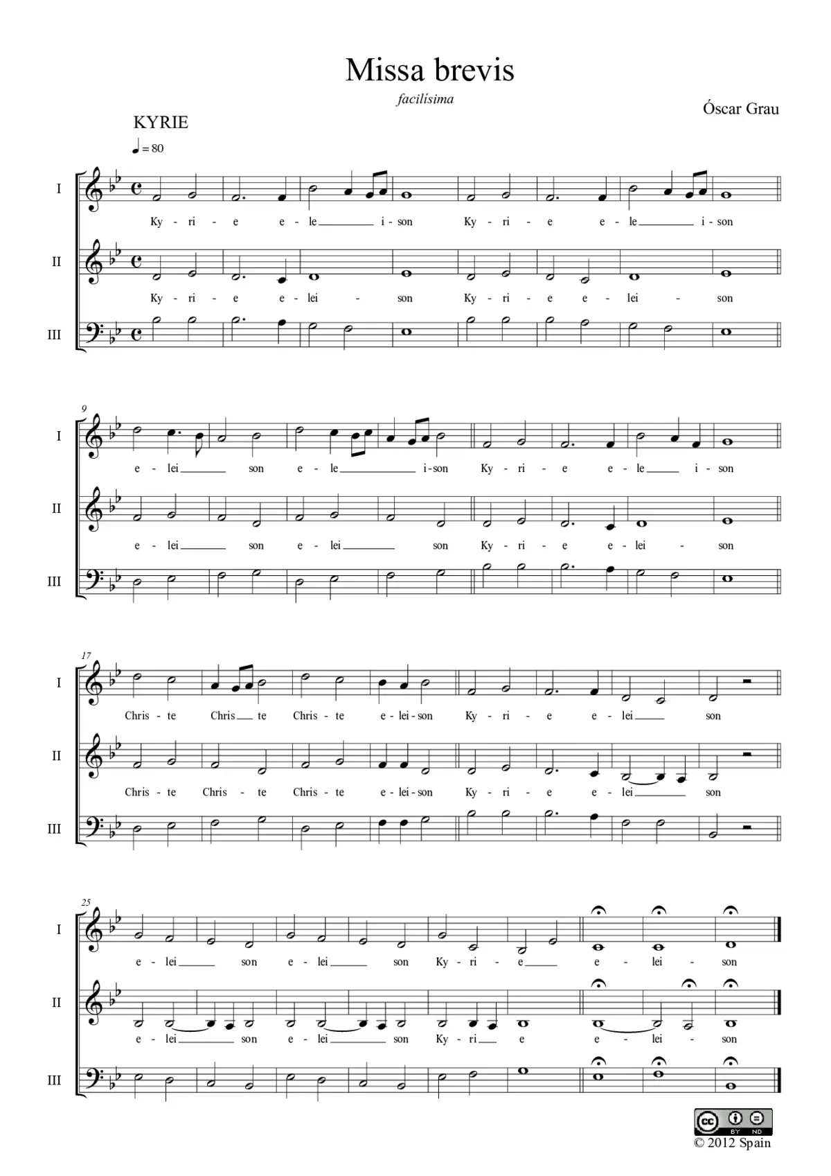 Missa brevis a 3 - Page 1