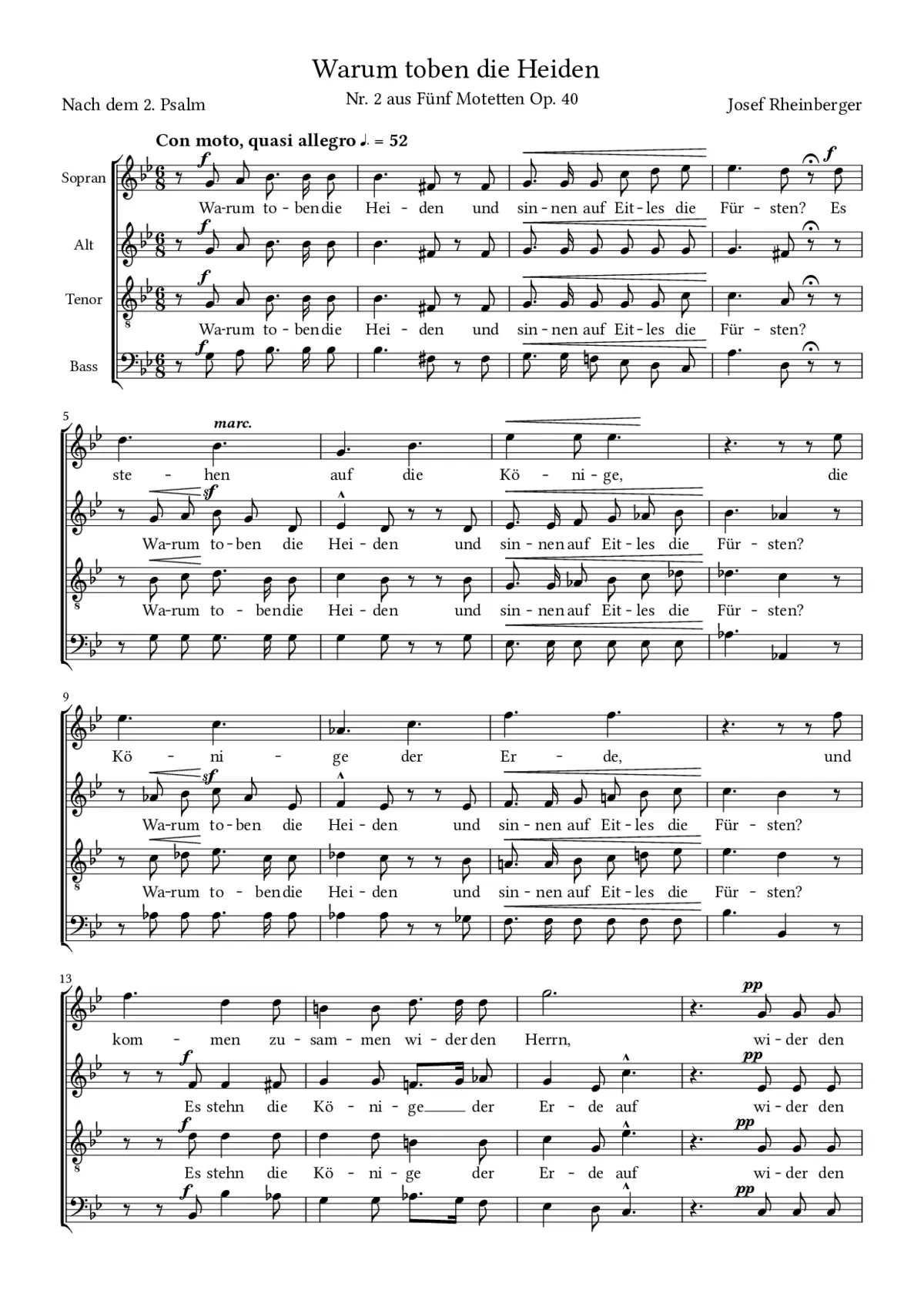 5 Motetten op. 40 - Page 1