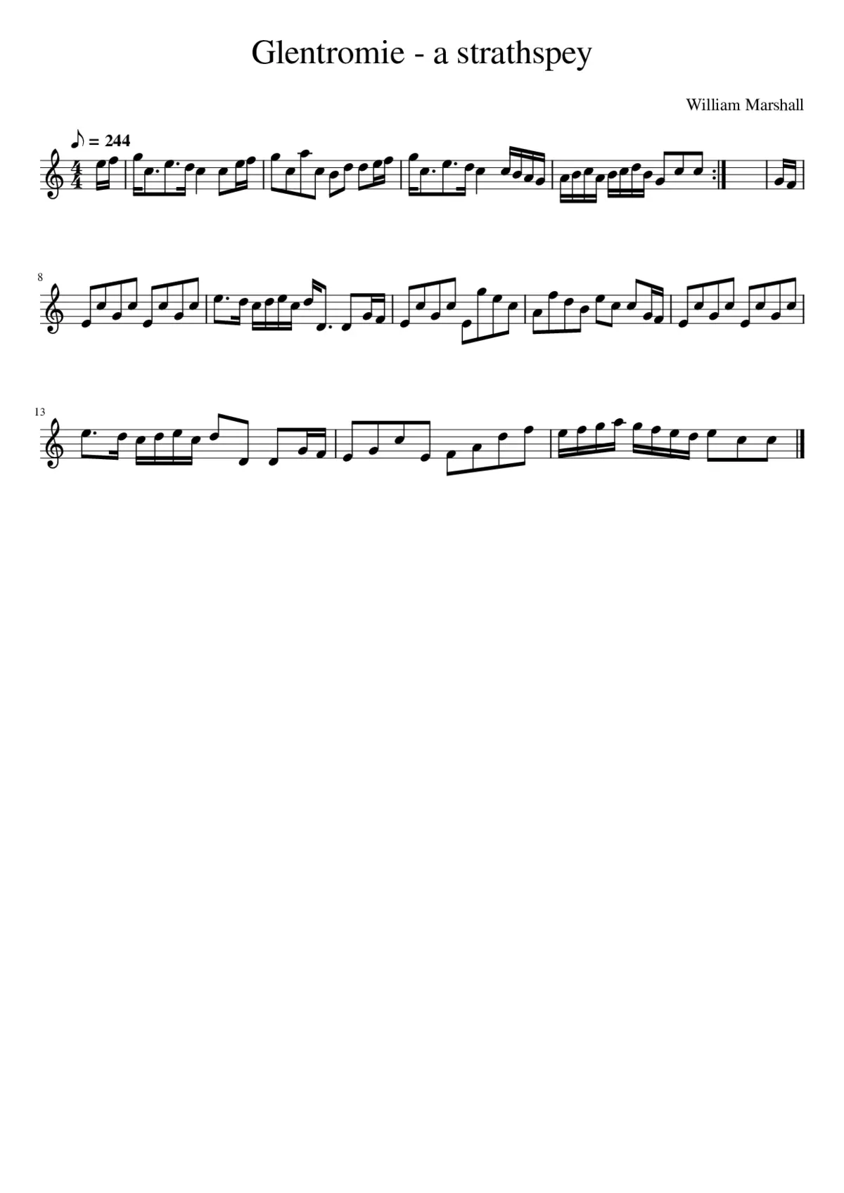 Glentromie - a strathspey - Page 1