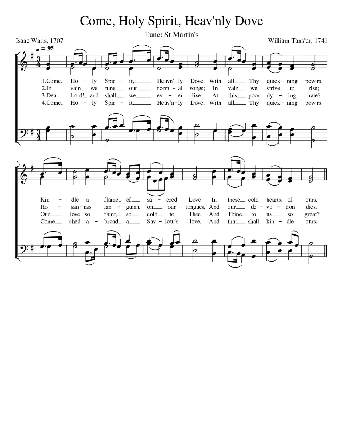 Come Holy Spirit Heav'nly Dove: St Martin's - Page 1