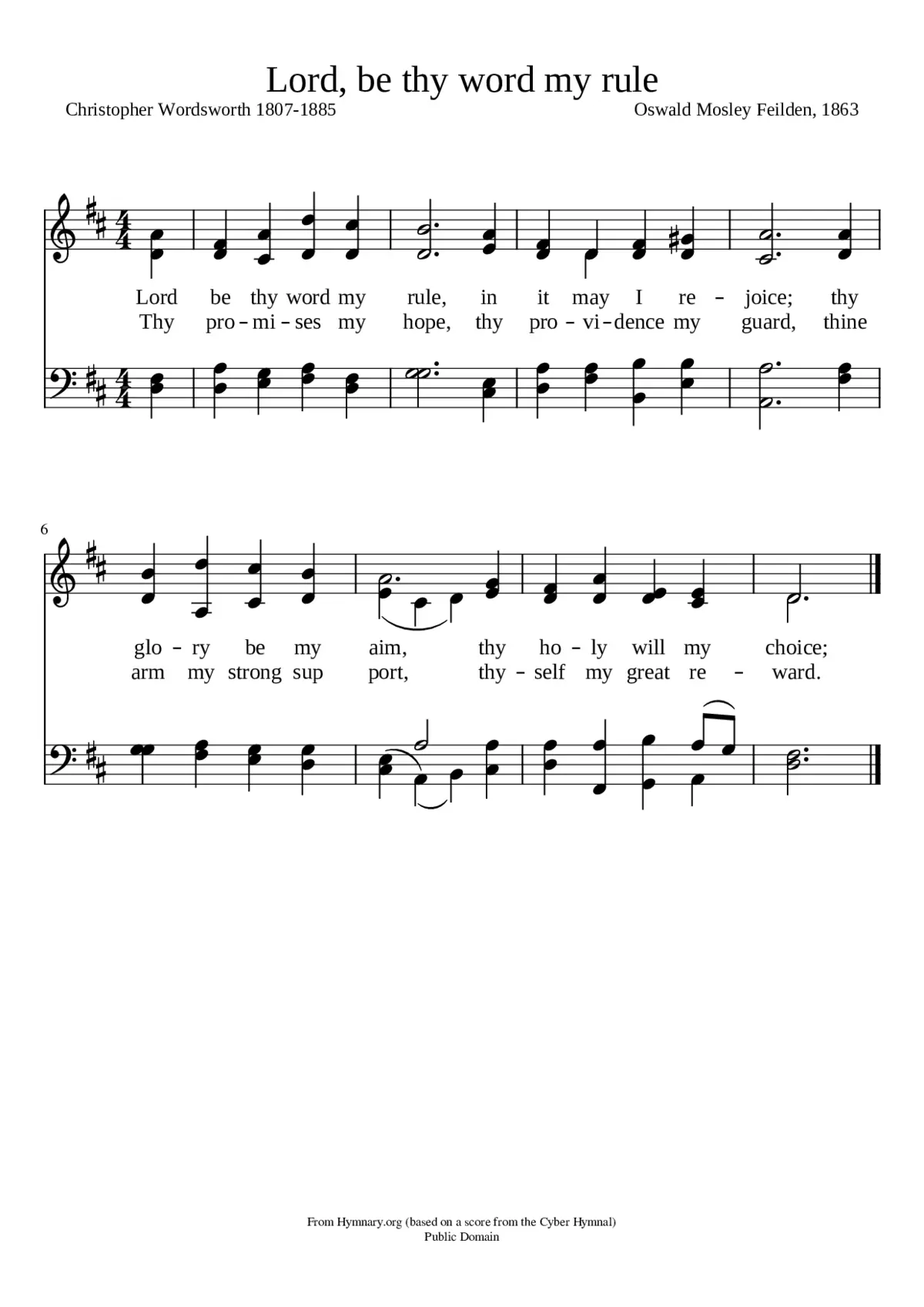 Lord be thy word my rule; SATB - Page 1