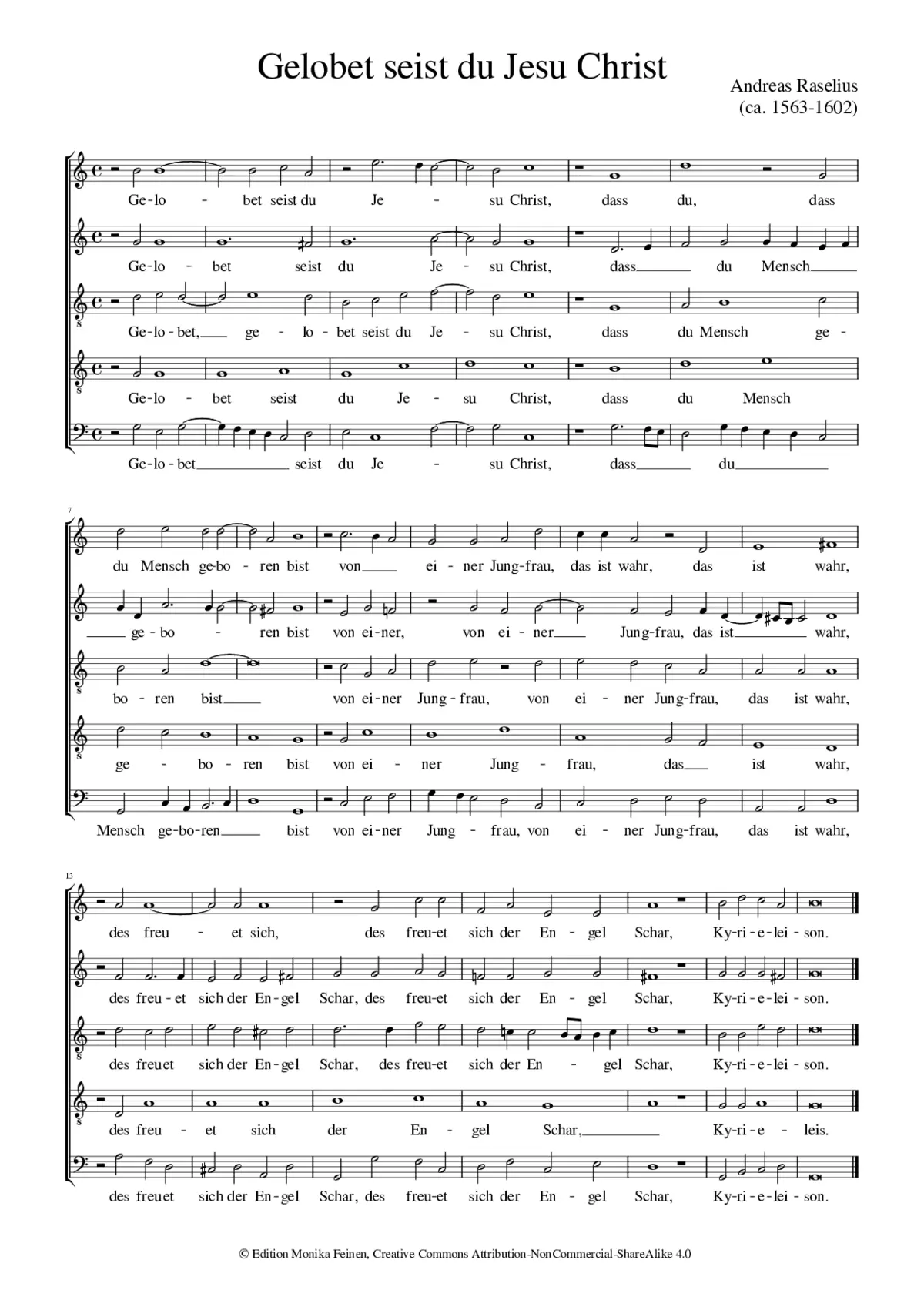 Gelobet seist du Jesu Christ - Page 1