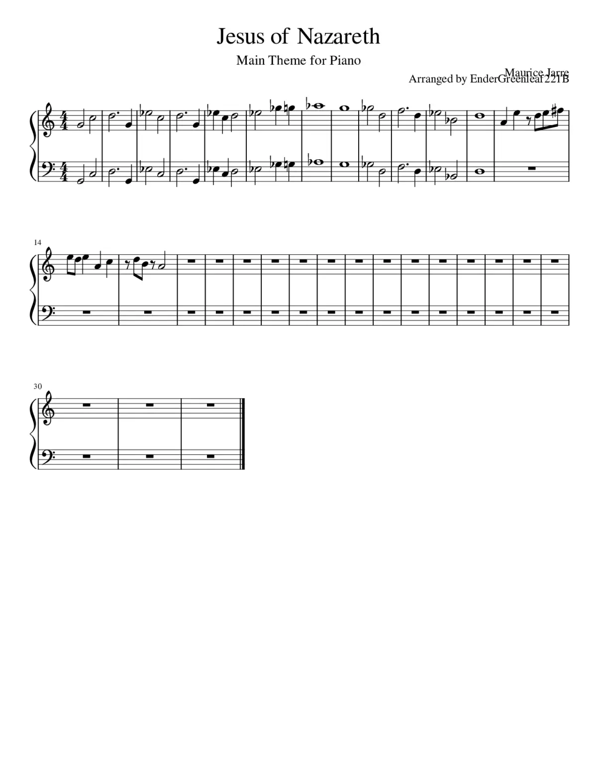 Jesus Of Nazareth Theme - Page 1