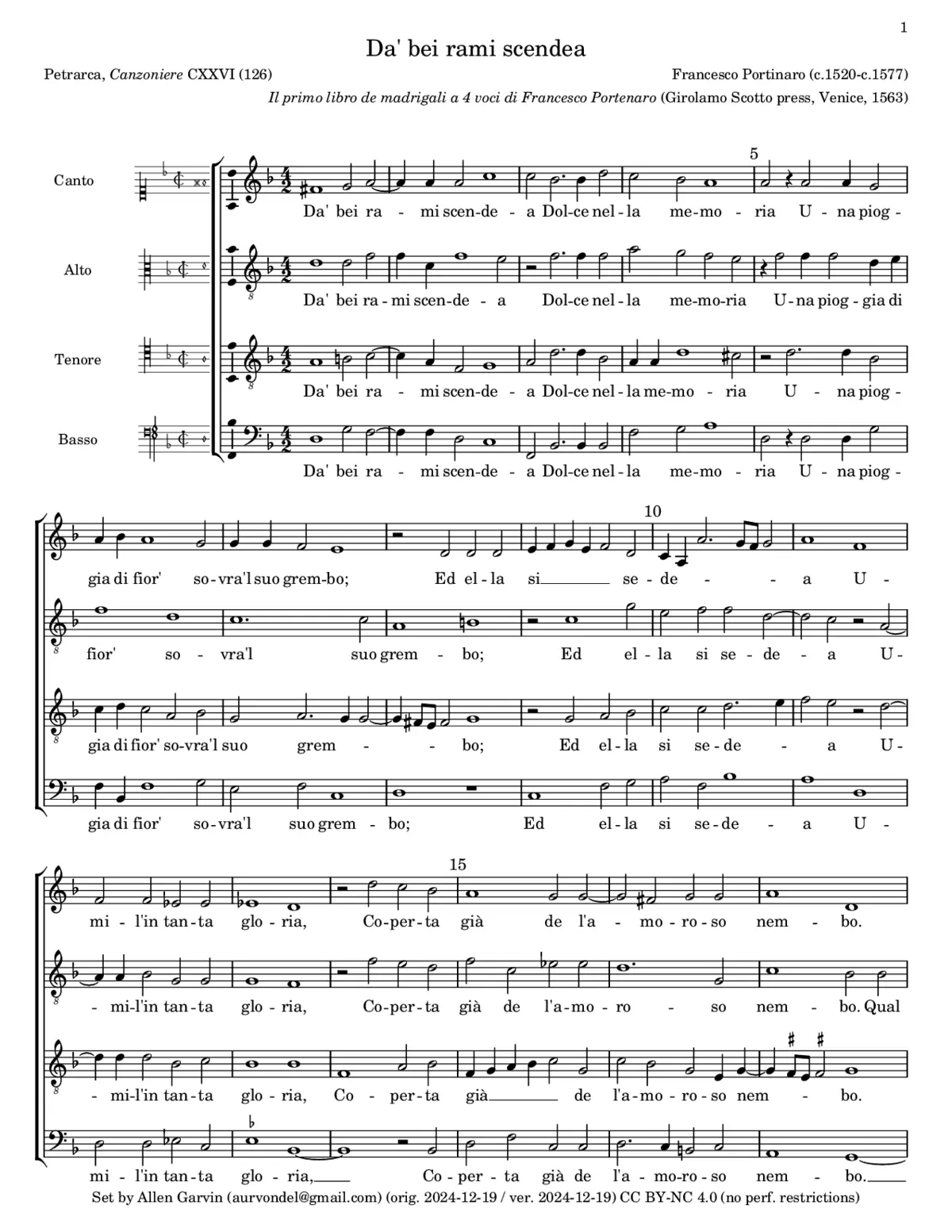 Da bei rami scendea - Page 1