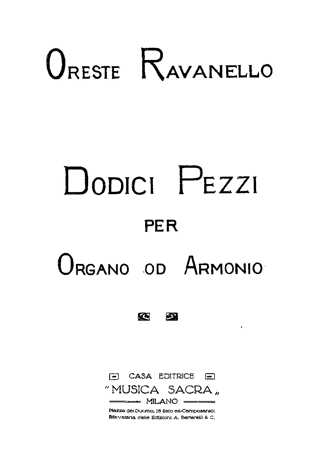 Dodici Pezzi per organo od armonio - Page 1