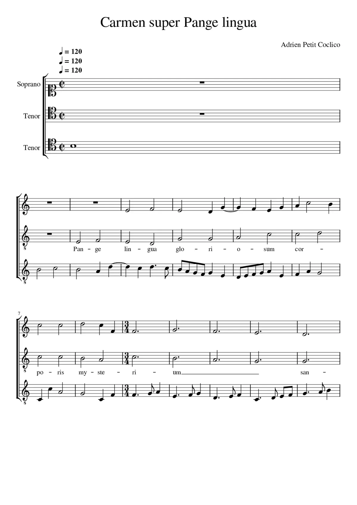 Carmen super Pange lingua - Page 1