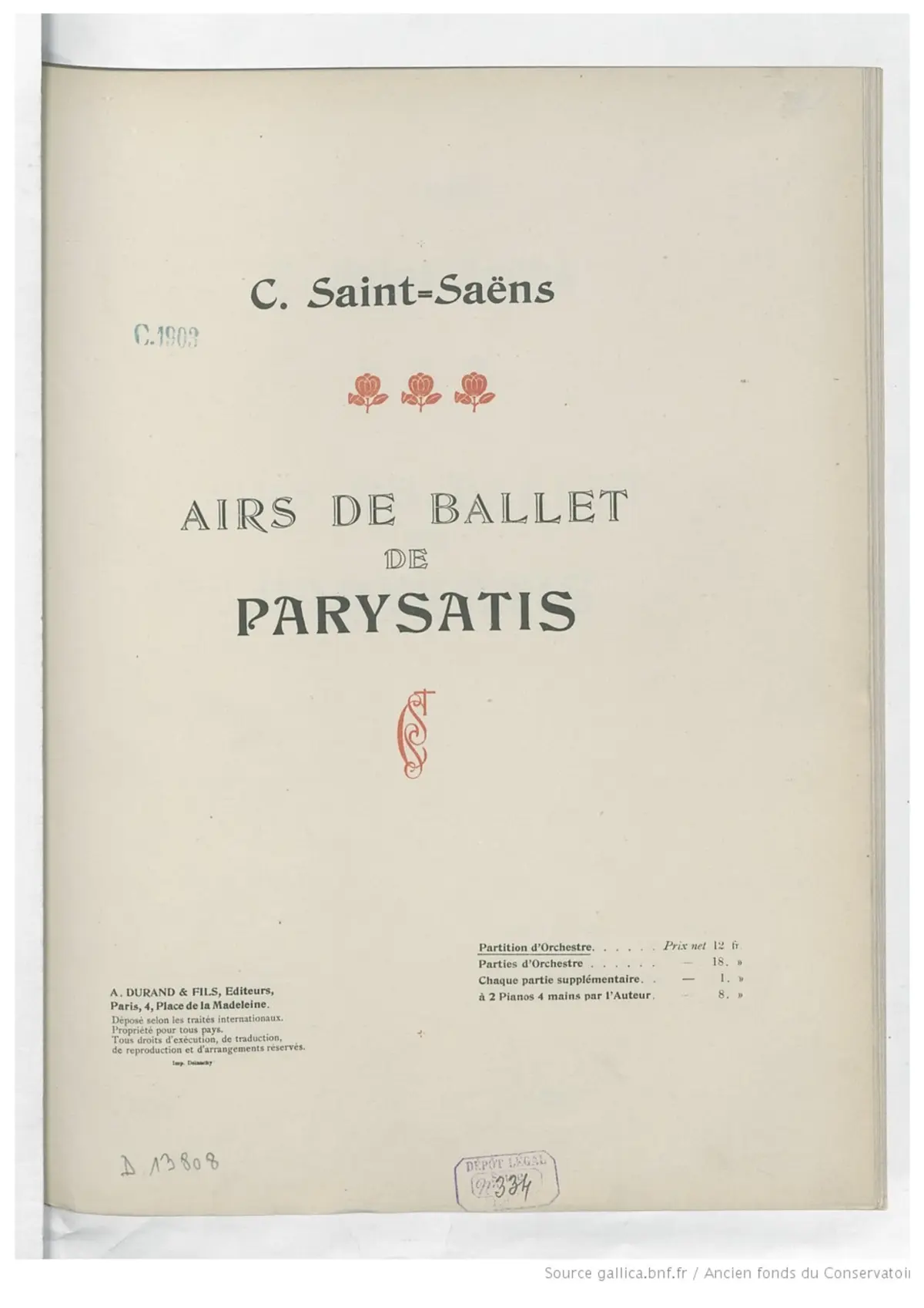 Parysatis (incidental music to the play by Jane Dieulafoy) - Page 1