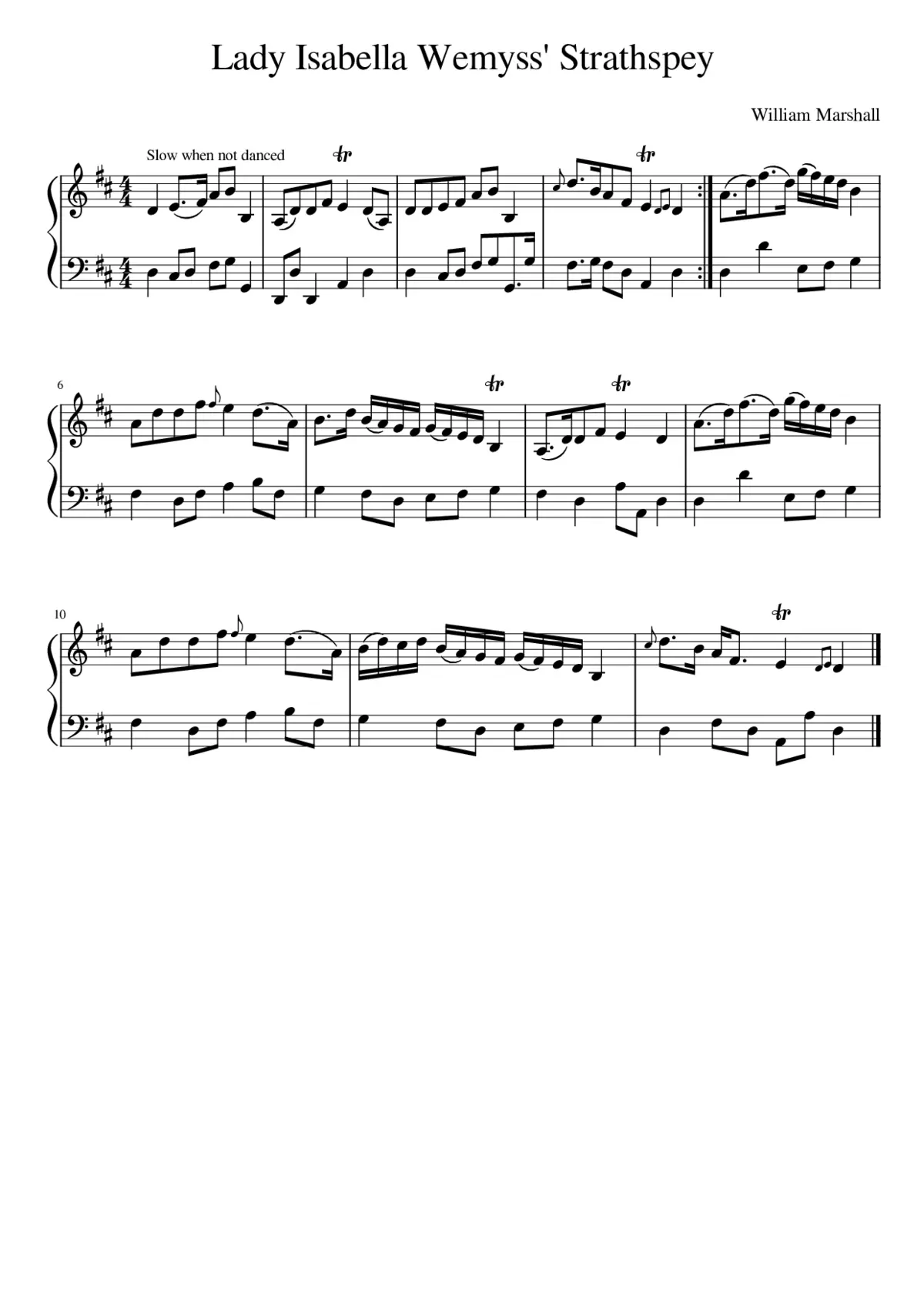 Lady Isabella Wemyss' Strathspey - Page 1