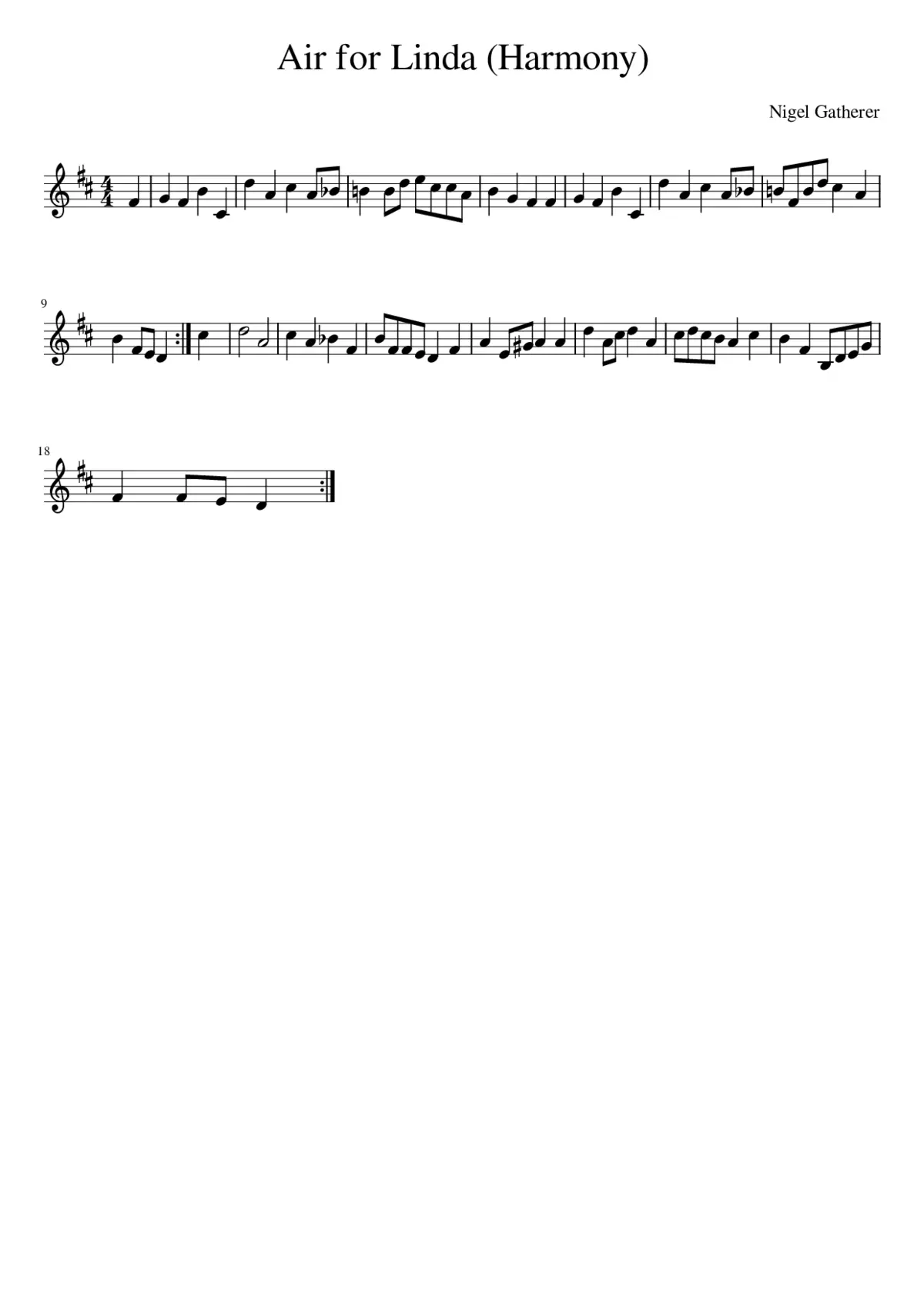 Air for Linda (Harmony) - Page 1
