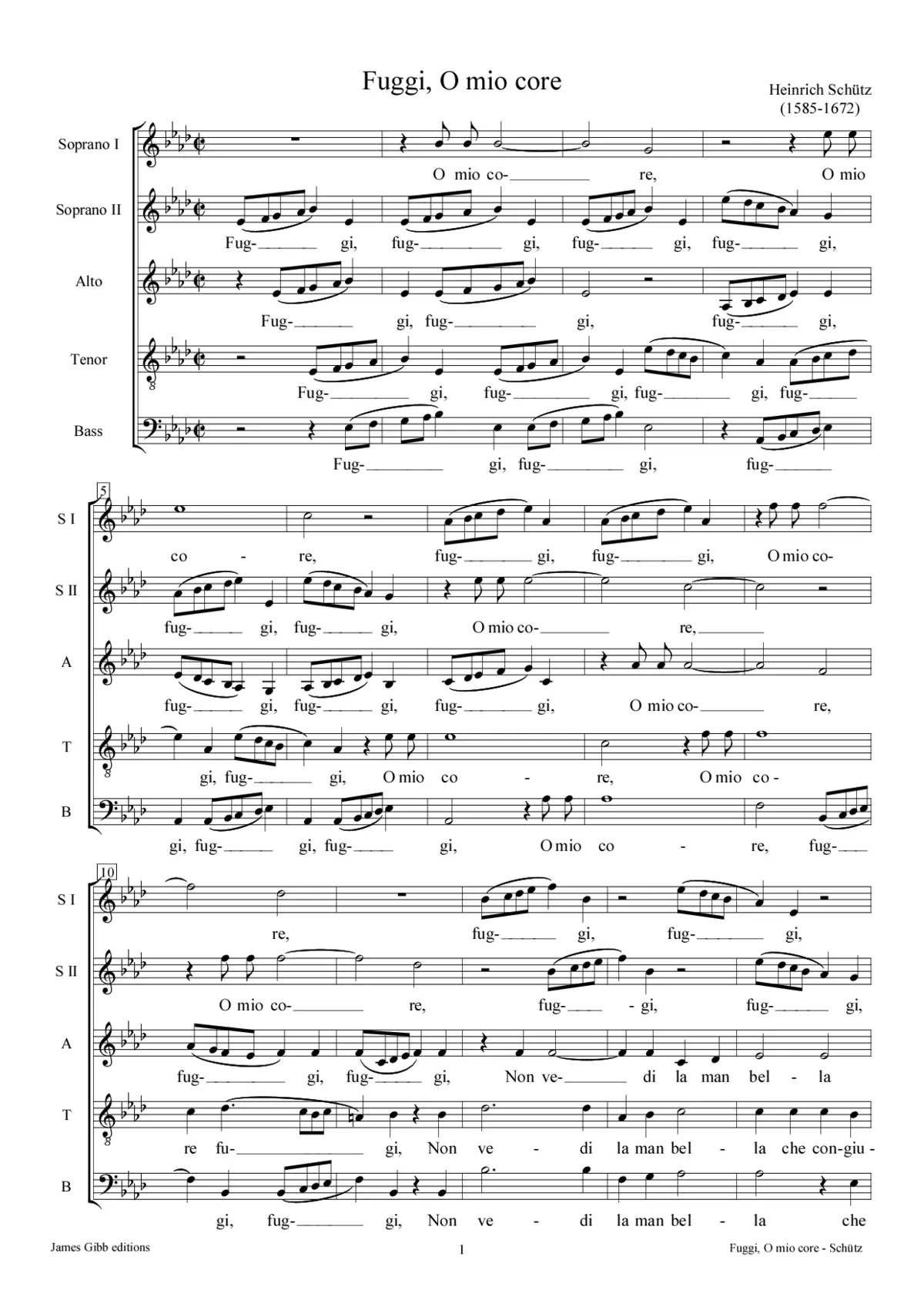 Fuggi o mio core, SWV 8 - Page 1
