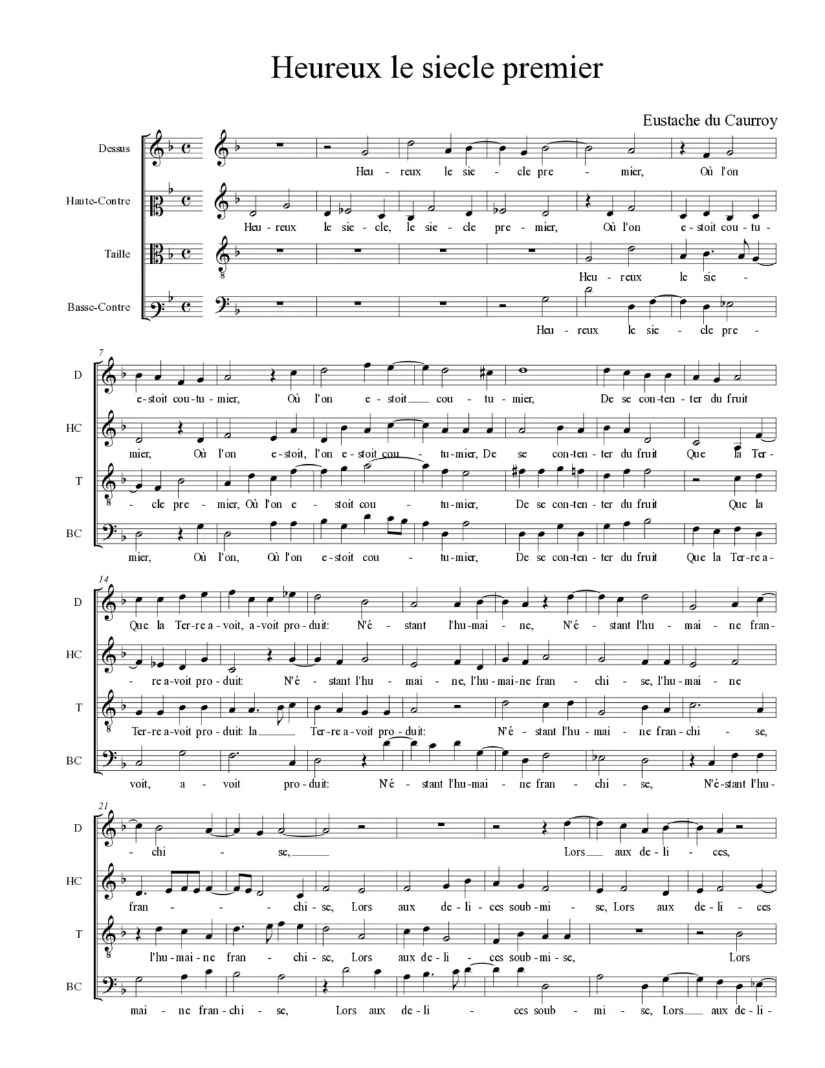 Heureux le siecle premier - Page 1