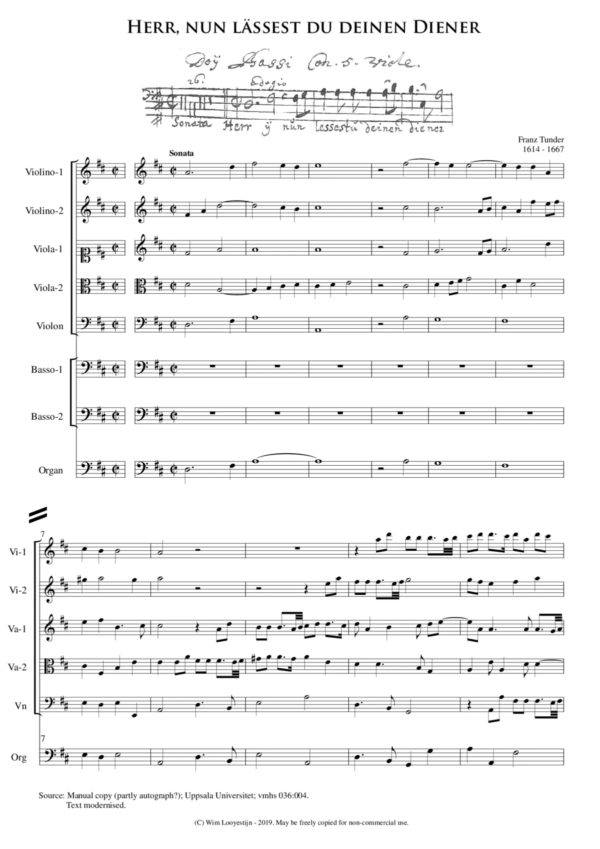 Herr, nun lässest du deinen Diener in Frieden fahren - Page 1