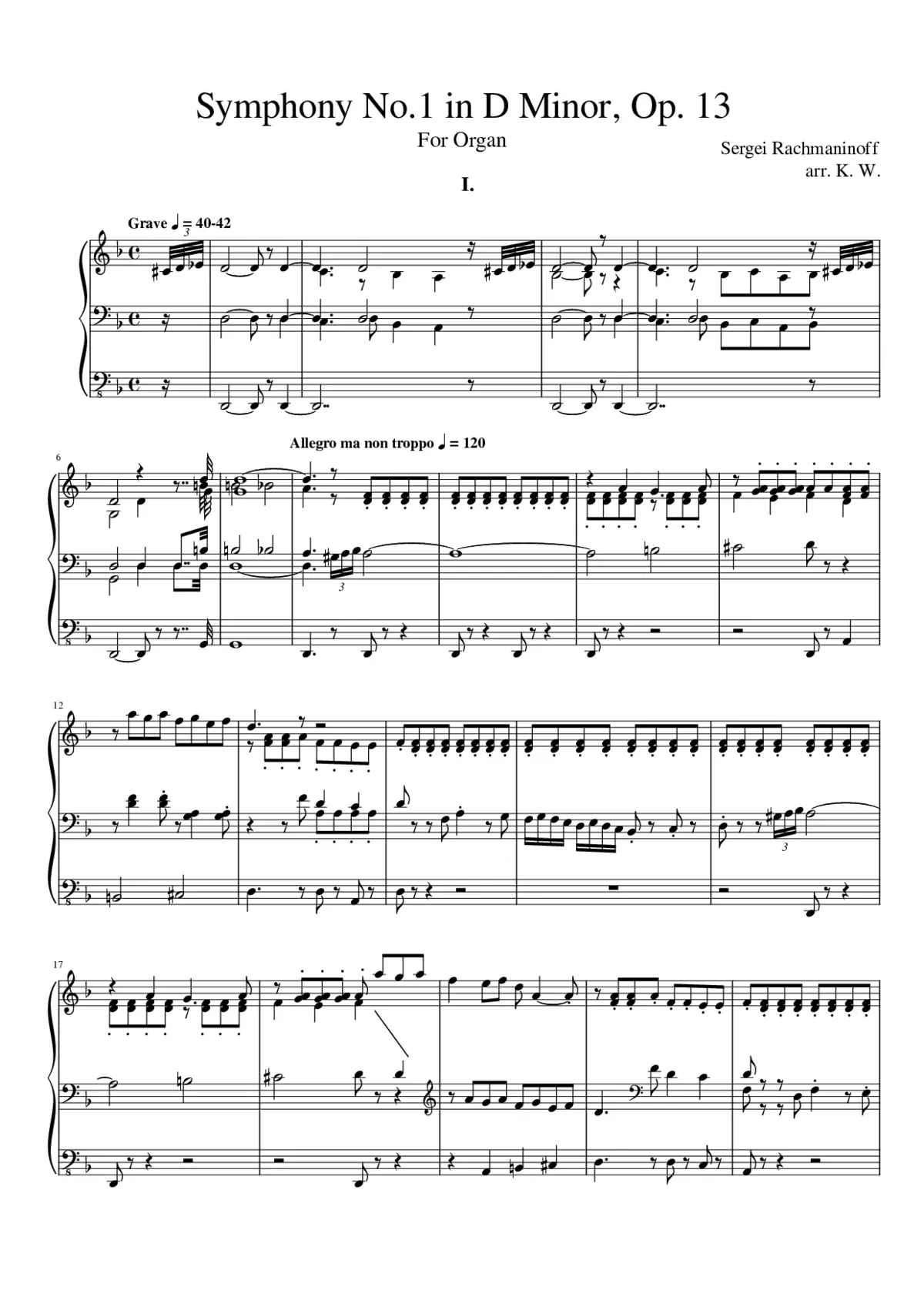 Symphony No.1 Op.13 - Page 1