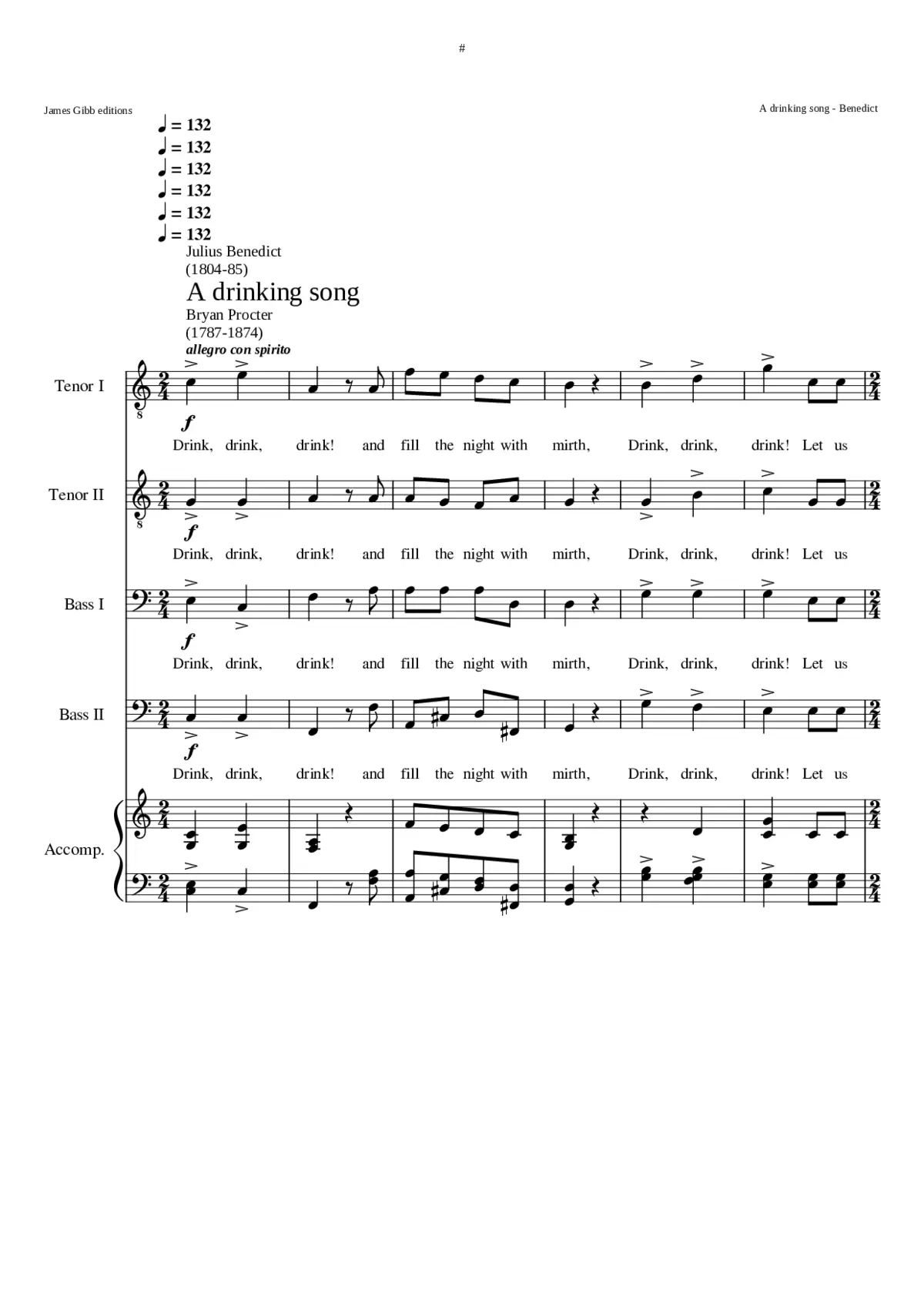 A Drinking Song - Page 1