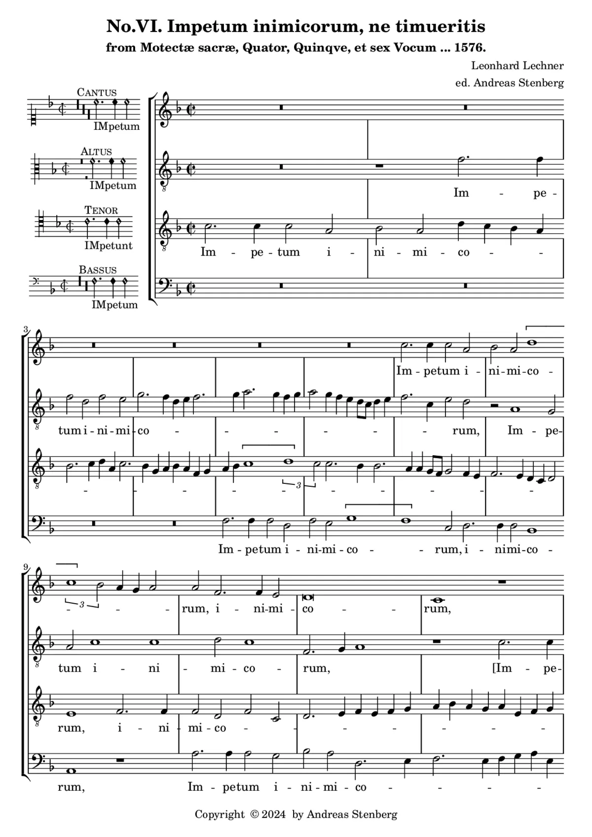 Impetum inimicorum, ne timueritis - Page 1