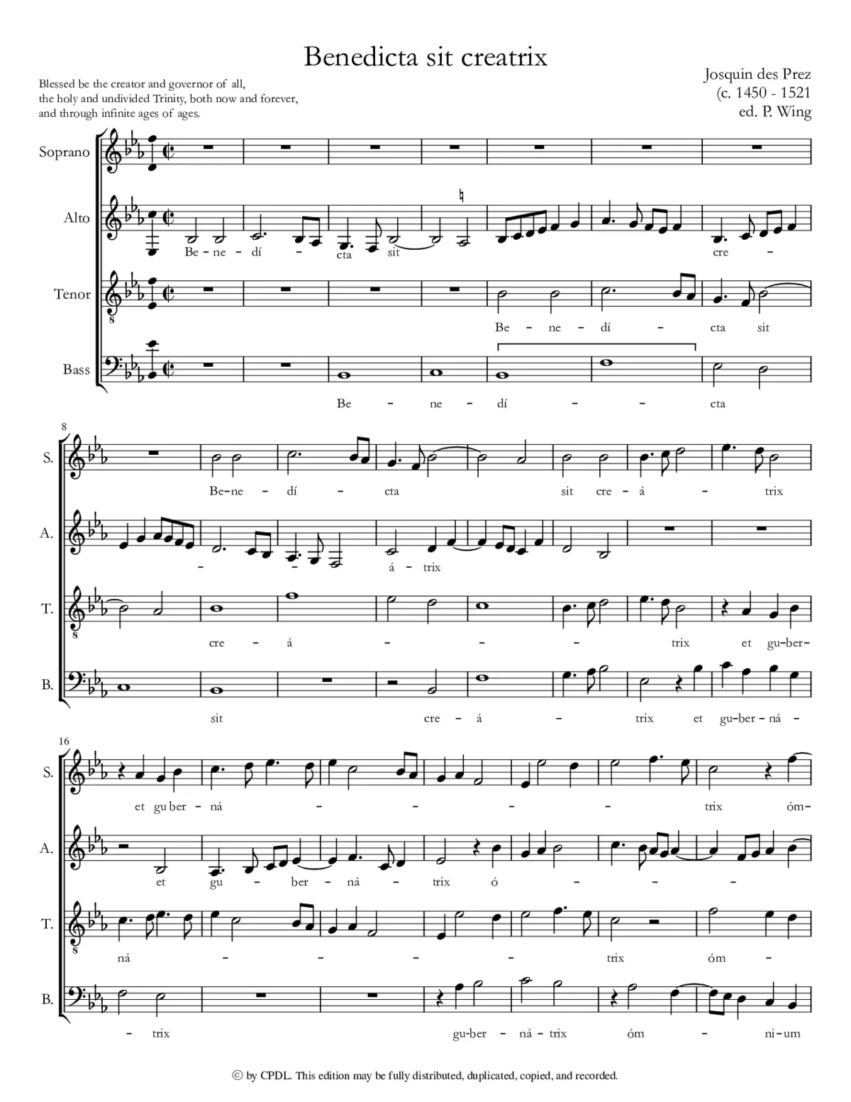 Benedicta sit creatrix - Page 1