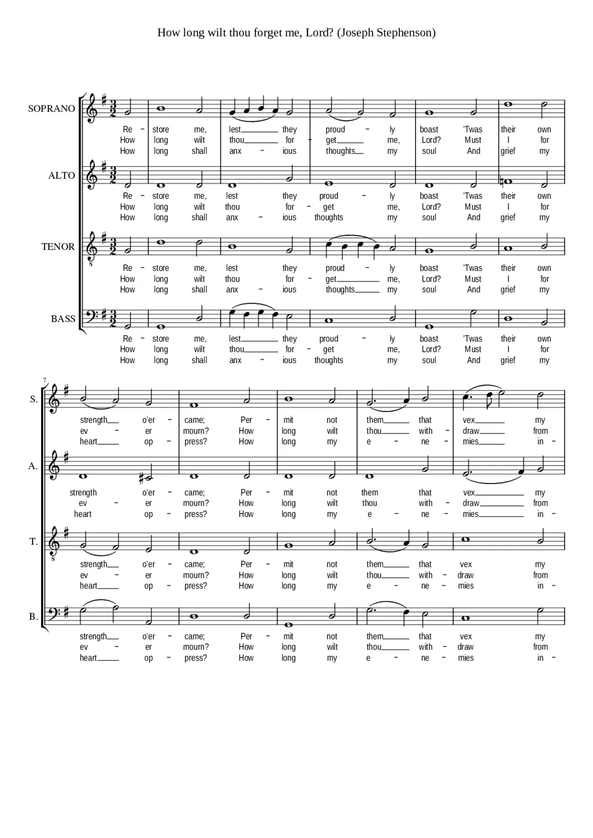 How long wilt thou forget me Lord? - Page 1