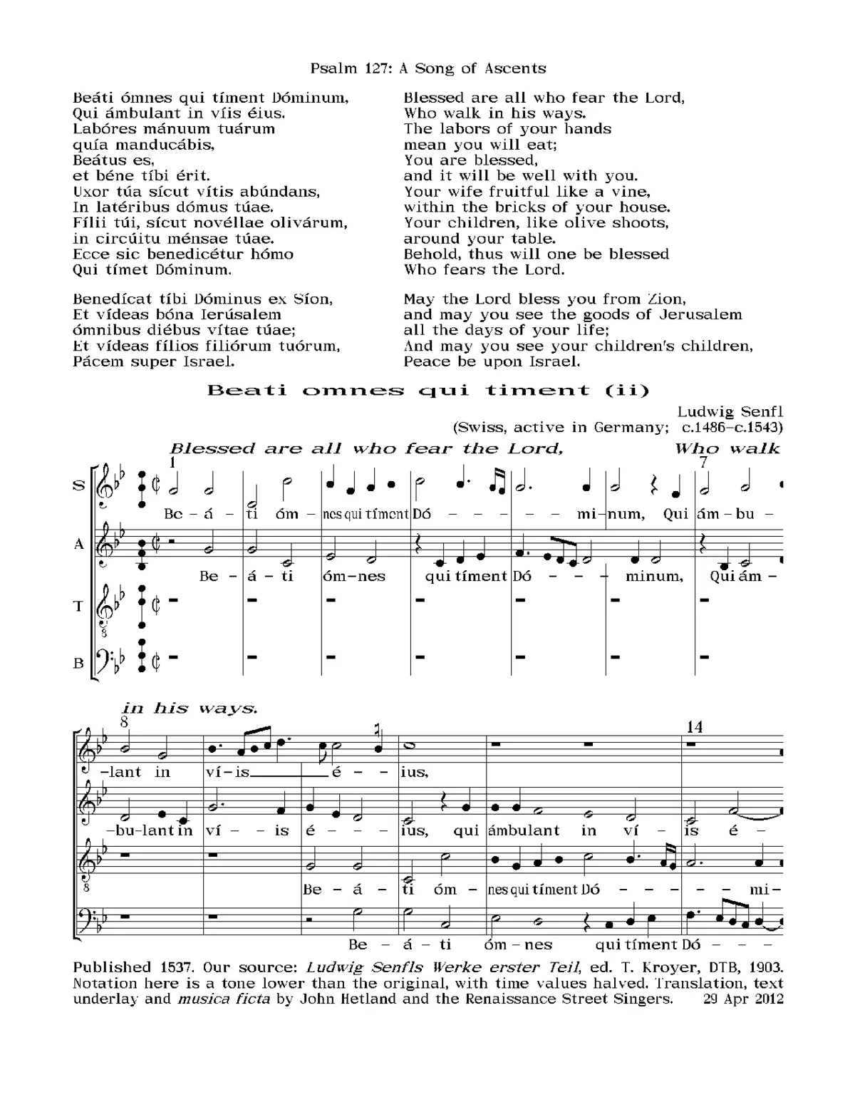 Beati omnes qui timent Dominum (ii) - Page 1