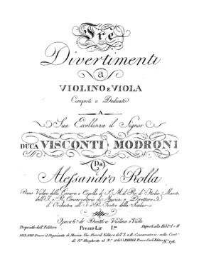 3 Divertimenti for Violin and Viola