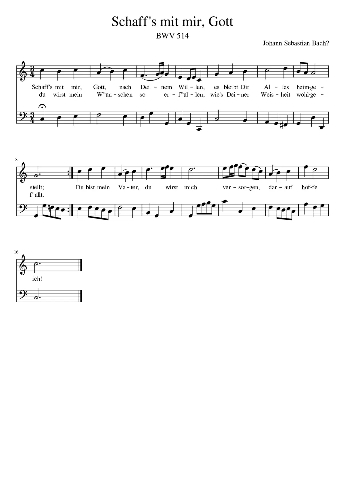 Schaff's mit mir Gott - Page 1