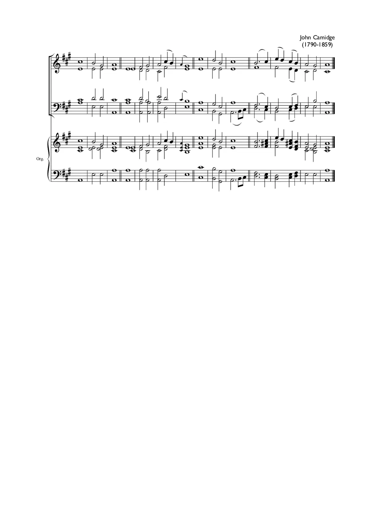 Double chant in A major - Page 1