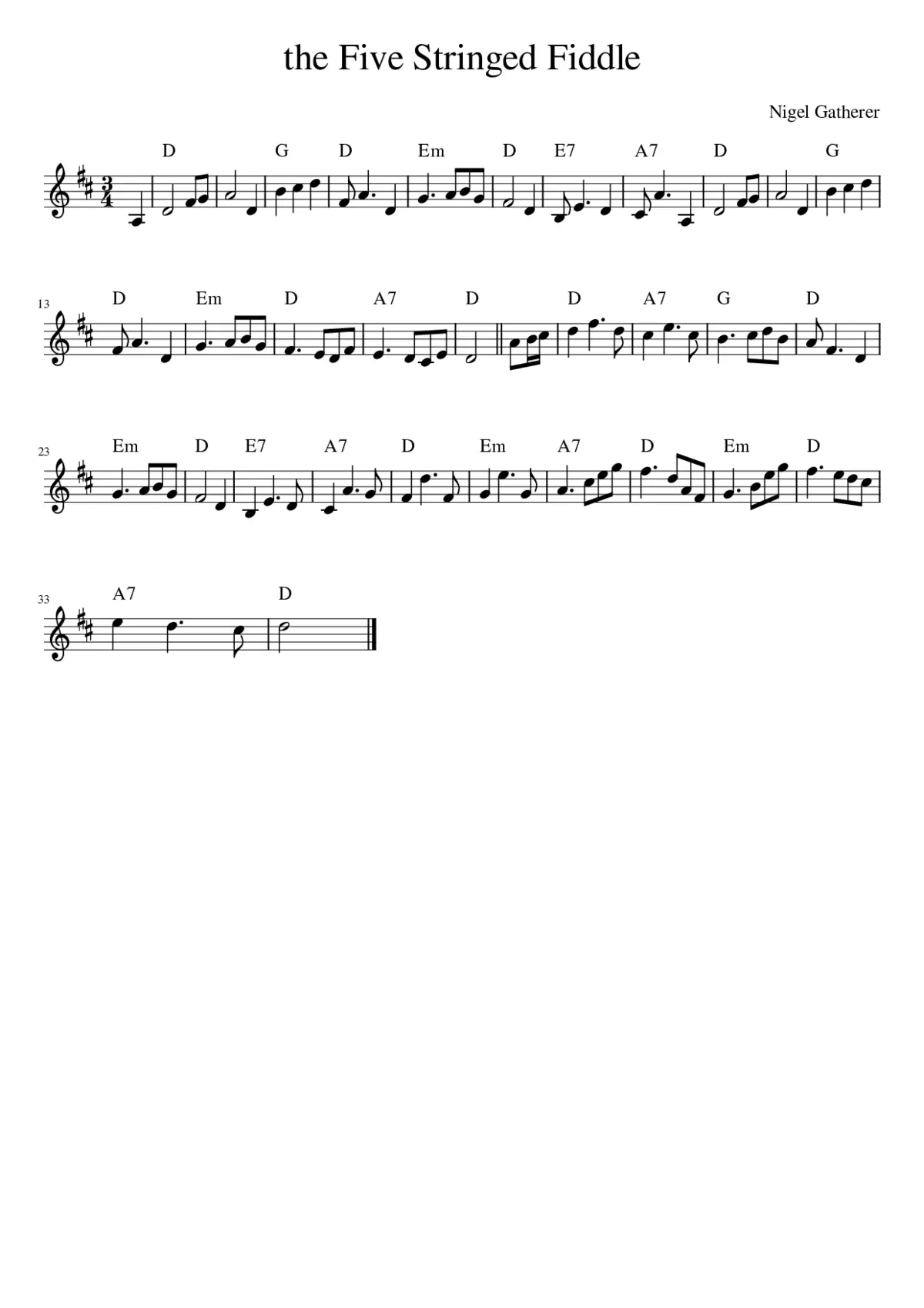 The Five Stringed Fiddle - Page 1
