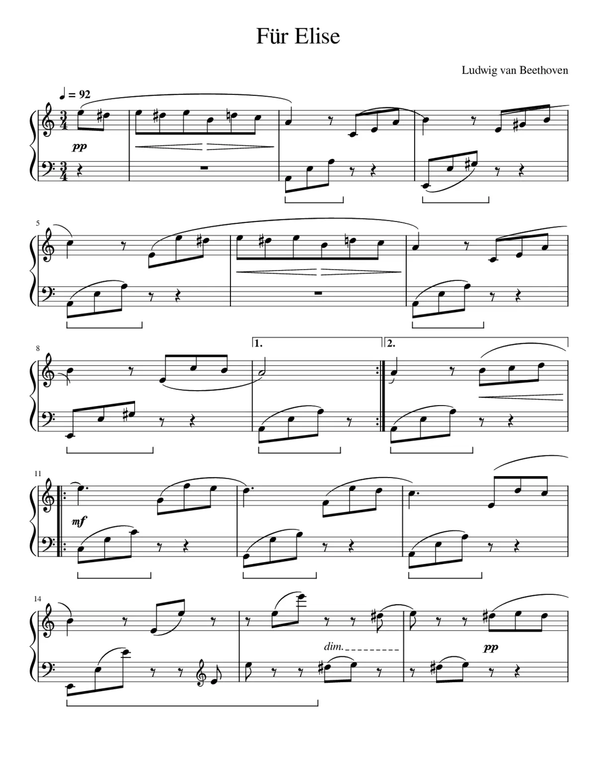 Für Elise WoO 59 - Page 1