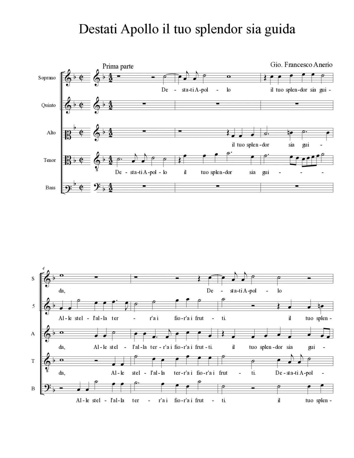 Destati Apollo il tuo splendor sia guida - Page 1