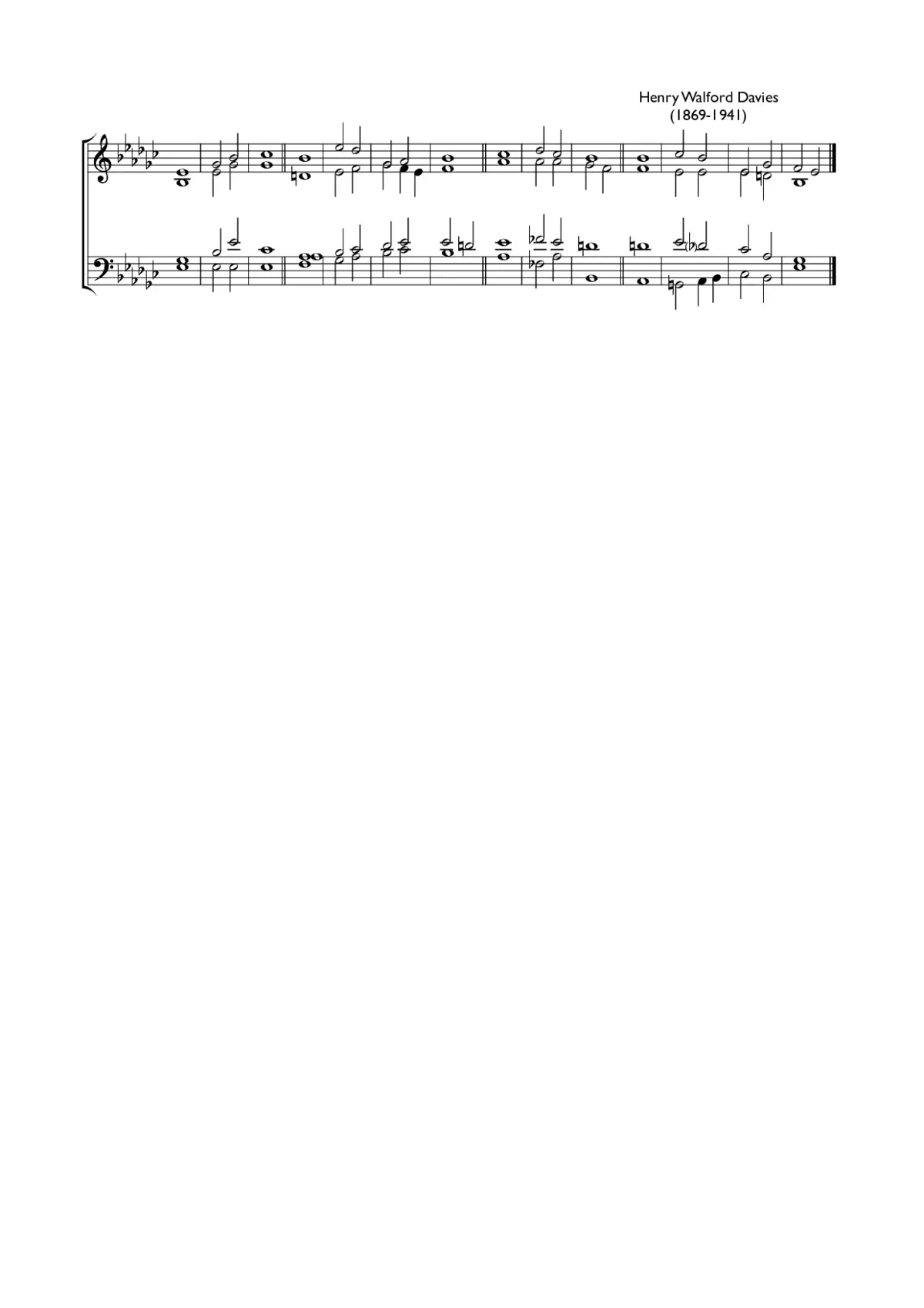Double chant in E flat minor - Page 1