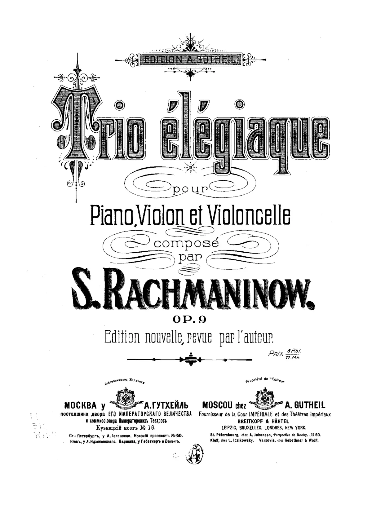 Trio élégiaque No.2 - Page 1