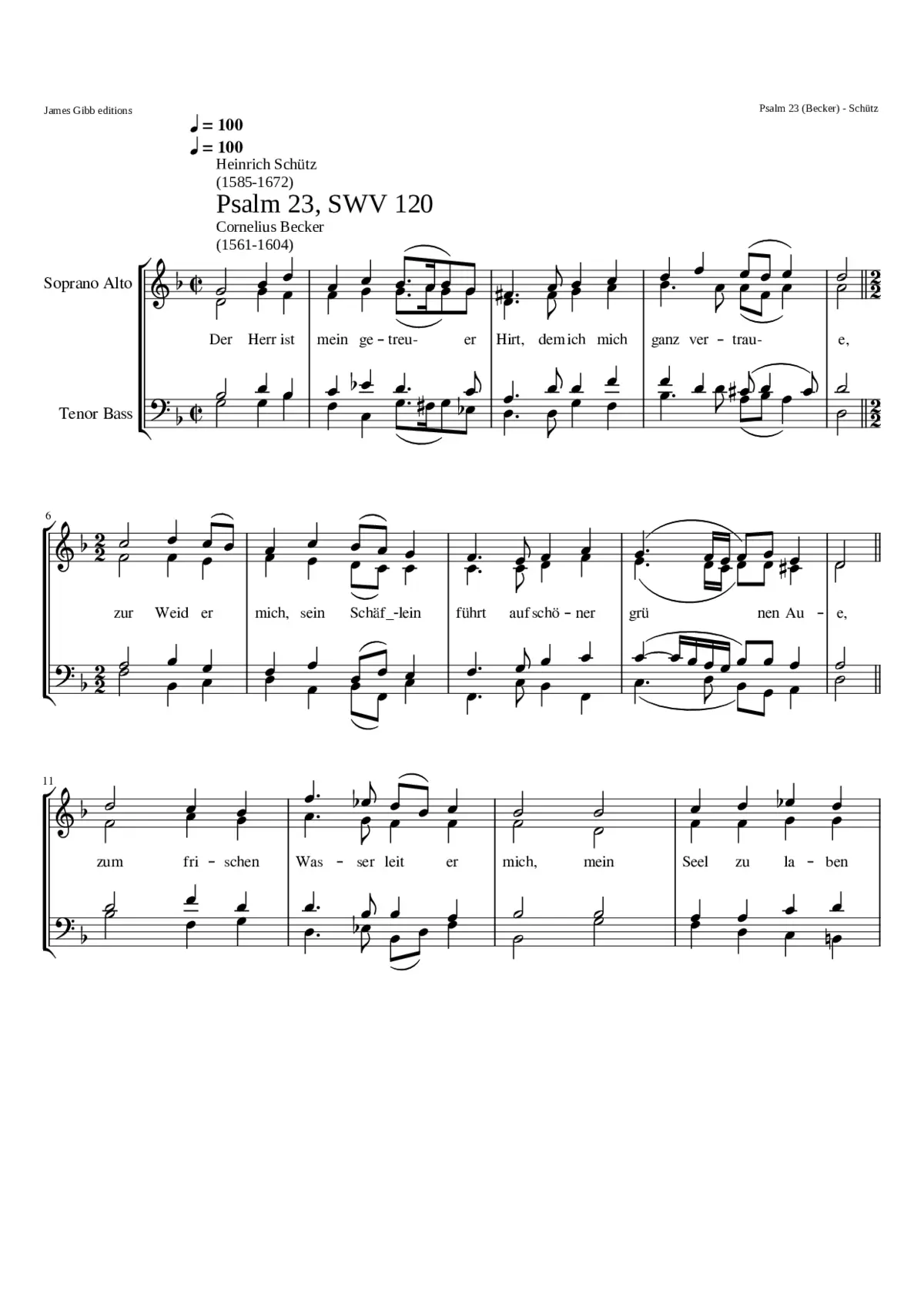 Der Herr ist mein getreuer Hirt SWV 120 - Page 1