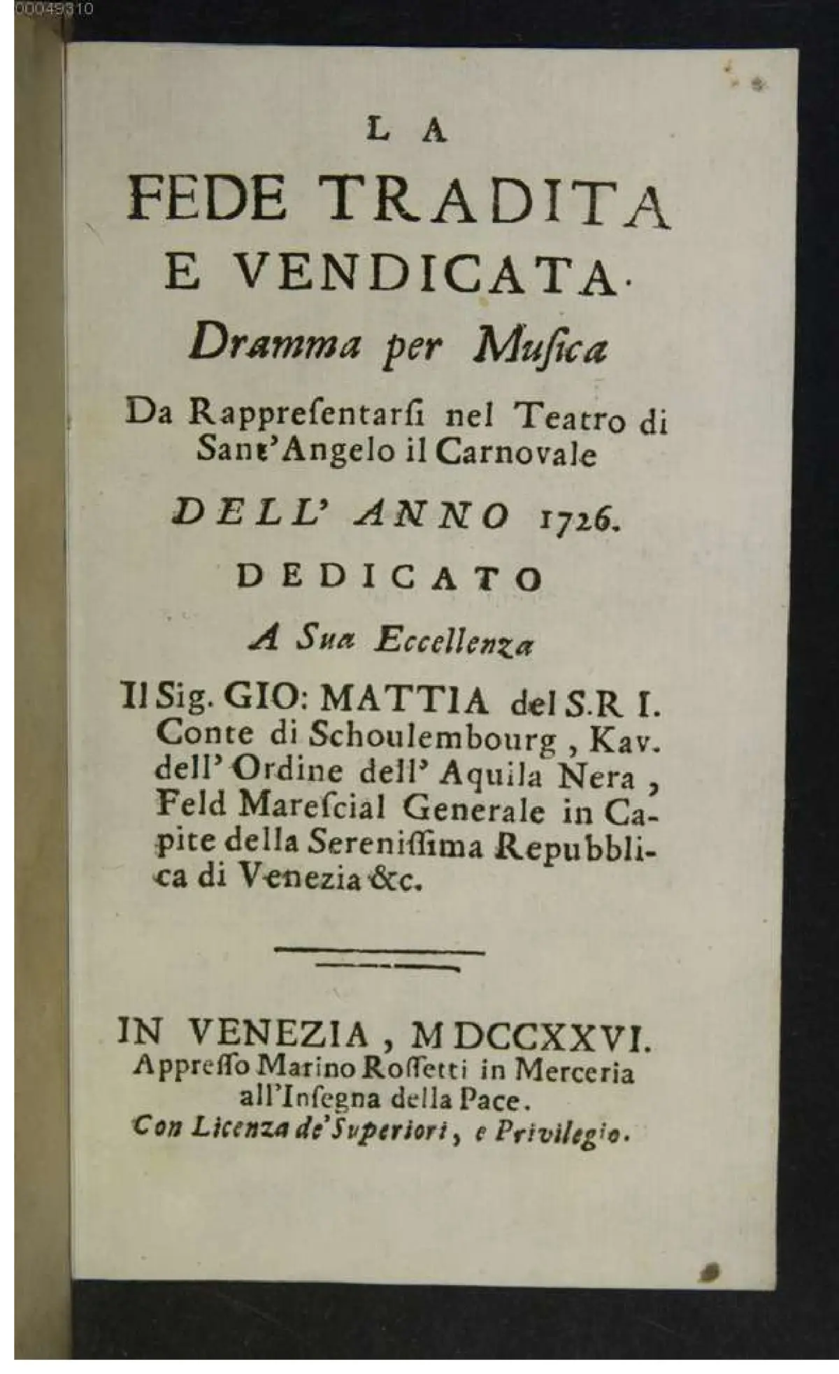 La fede tradita e vendicata - Page 1