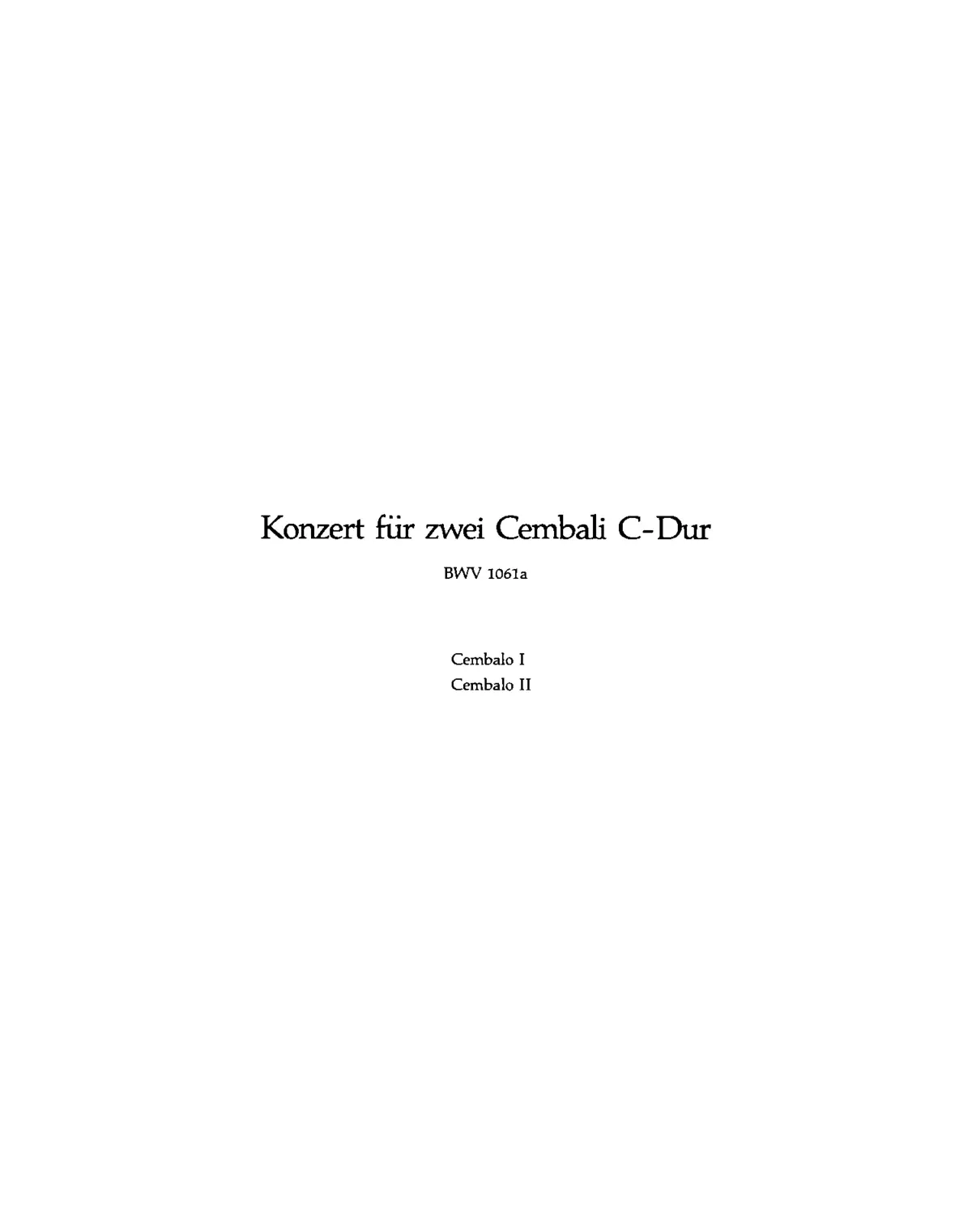 Concerto for 2 Harpsichords - Page 1