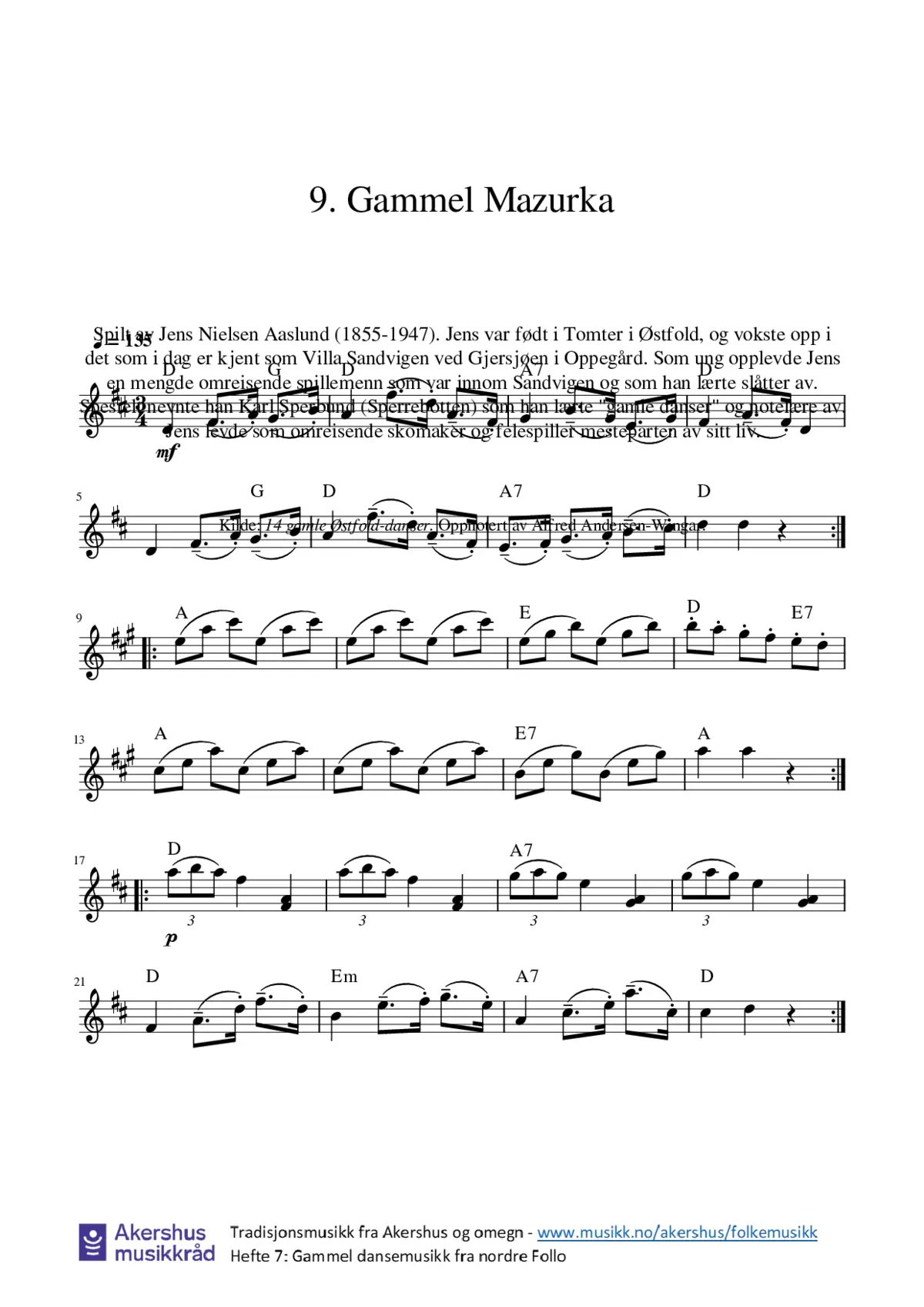 9. Gammel Mazurka - Page 1