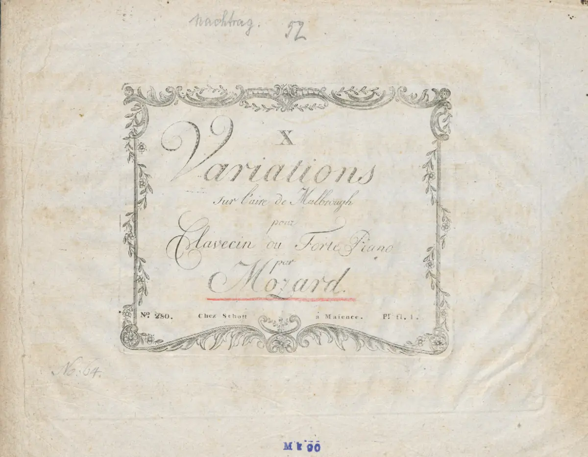10 Variations on 'Malbrough s'en va-t-en guerre' - Page 1