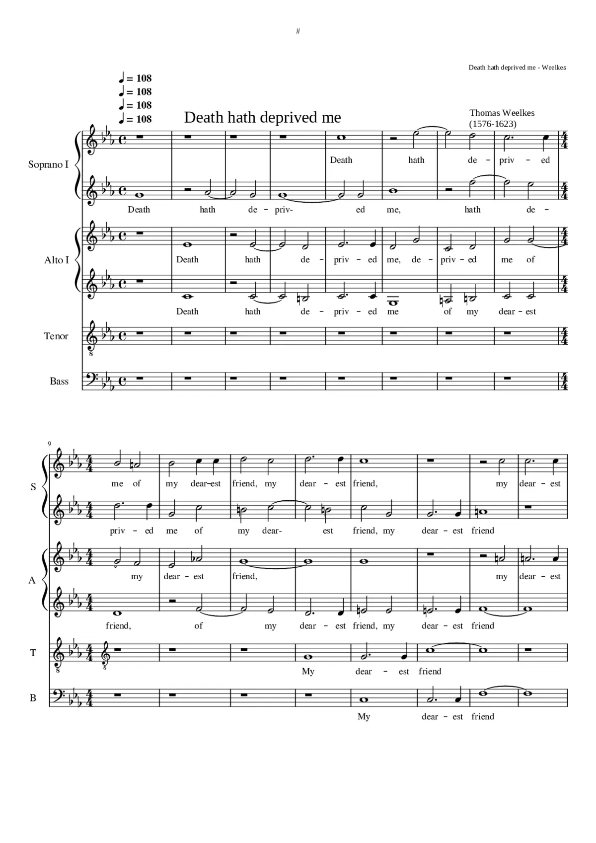 Death hath deprived me - Page 1