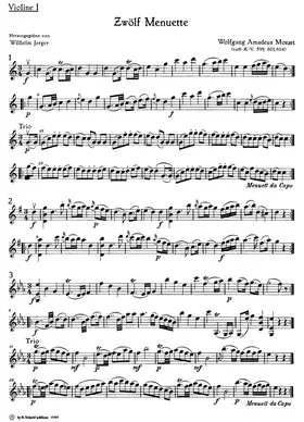 Zwölf Menuette, K.599, 601, 604