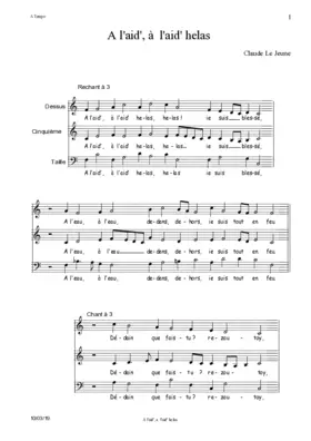 A l'aid', à l'aid, helas, helas ! ie suis blessé