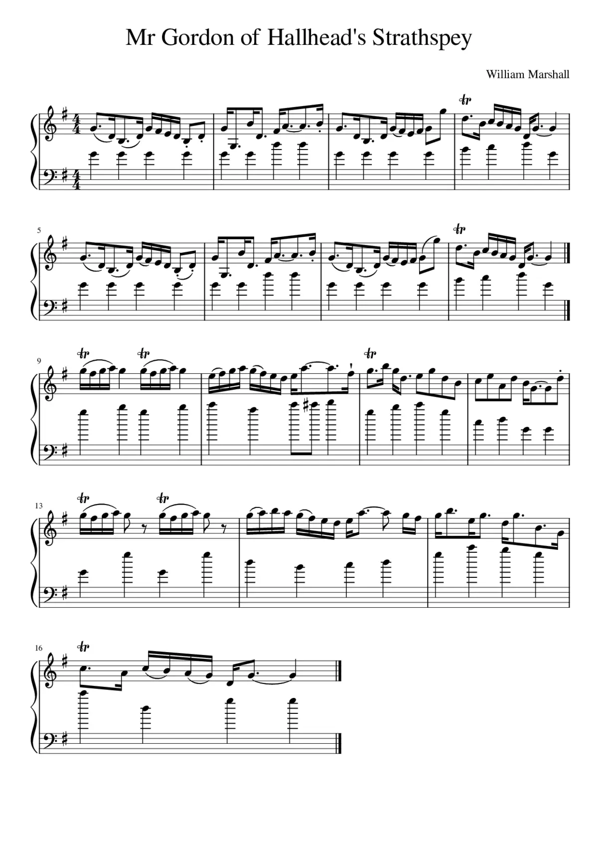 Mr Gordon of Hallhead's Strathspey - Page 1