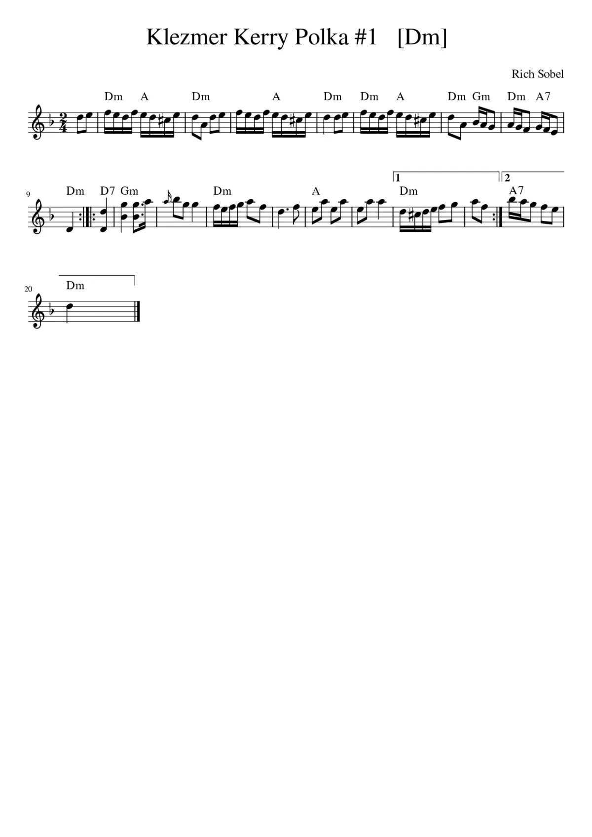 Klezmer Kerry Polka 1 - Page 1