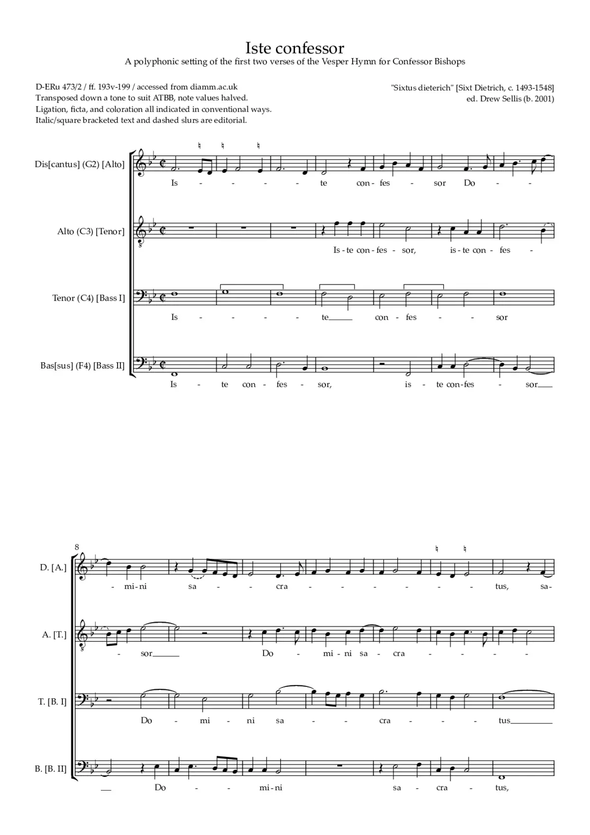 Iste confessor - Page 1