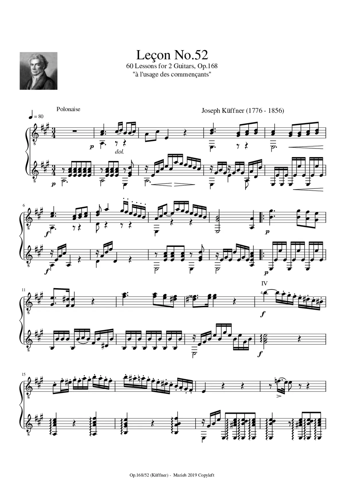 60 Lessons for 2 Guitars Op.168 - Page 1