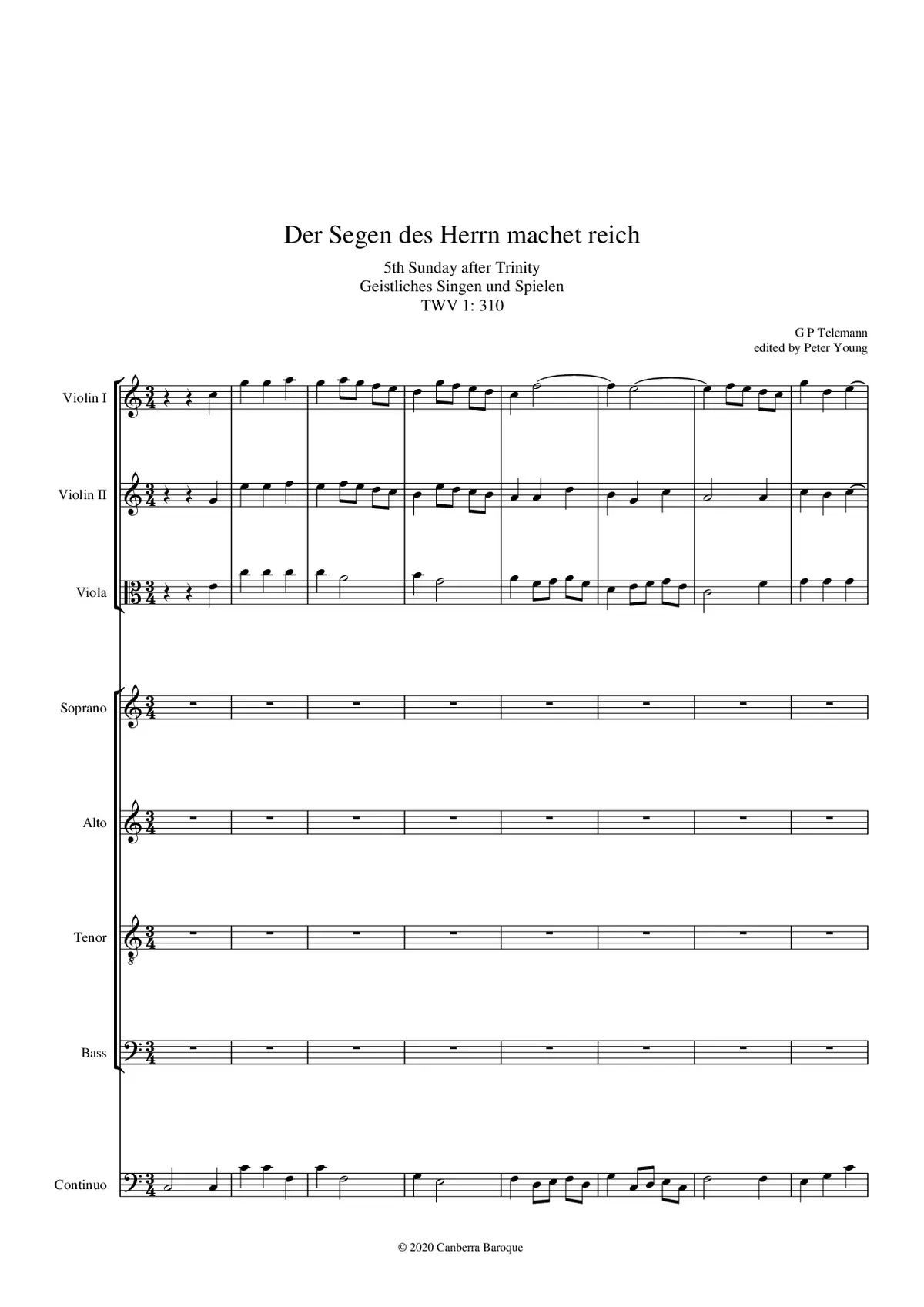 Der Segen des Herrn machet reich ohne Mühe, TWV 1:310 - Page 1