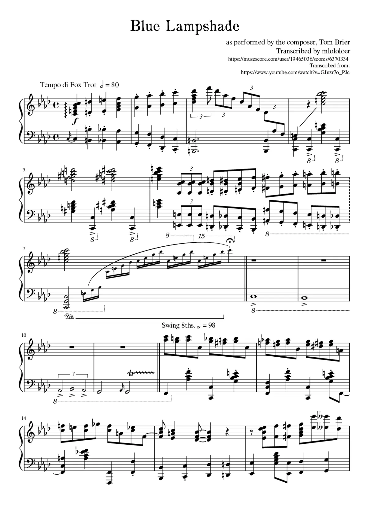 Tom Brier Improvisation - Page 1