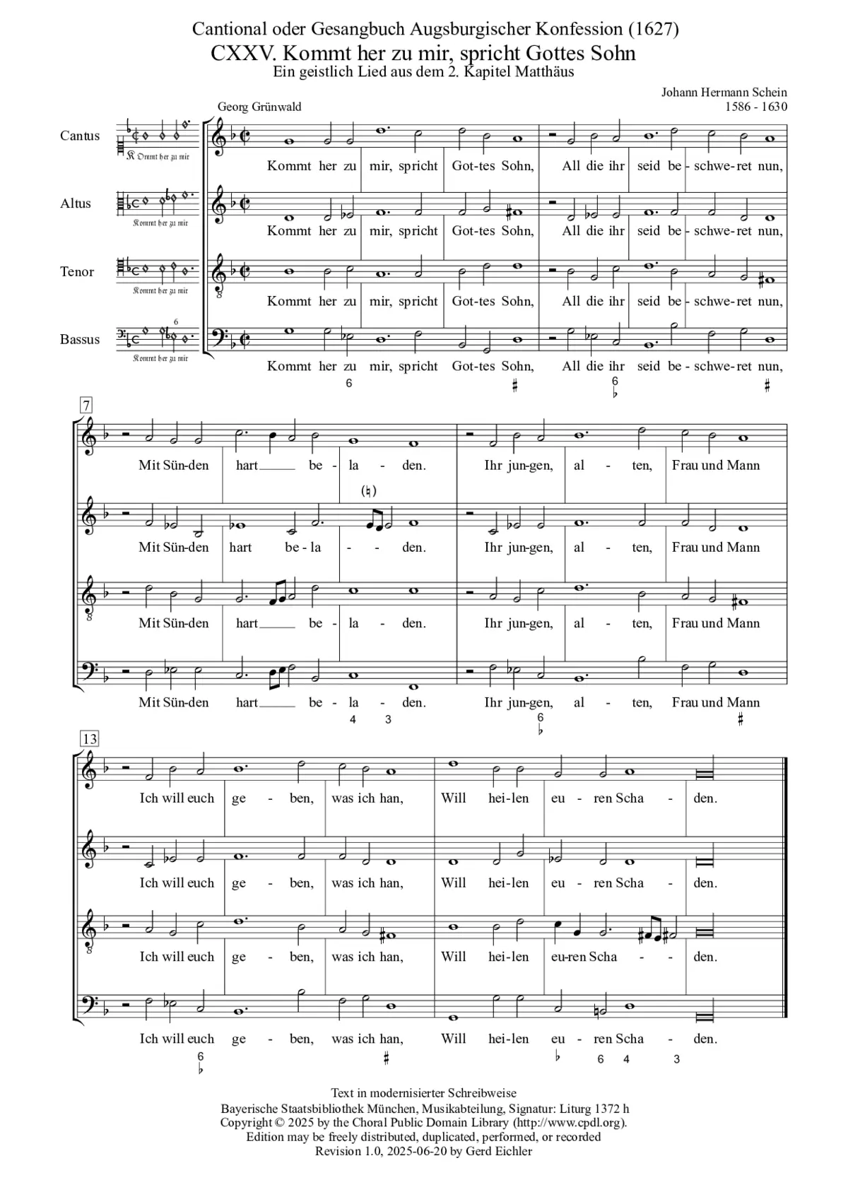 Kommt her zu mir, spricht Gottes Sohn - Page 1