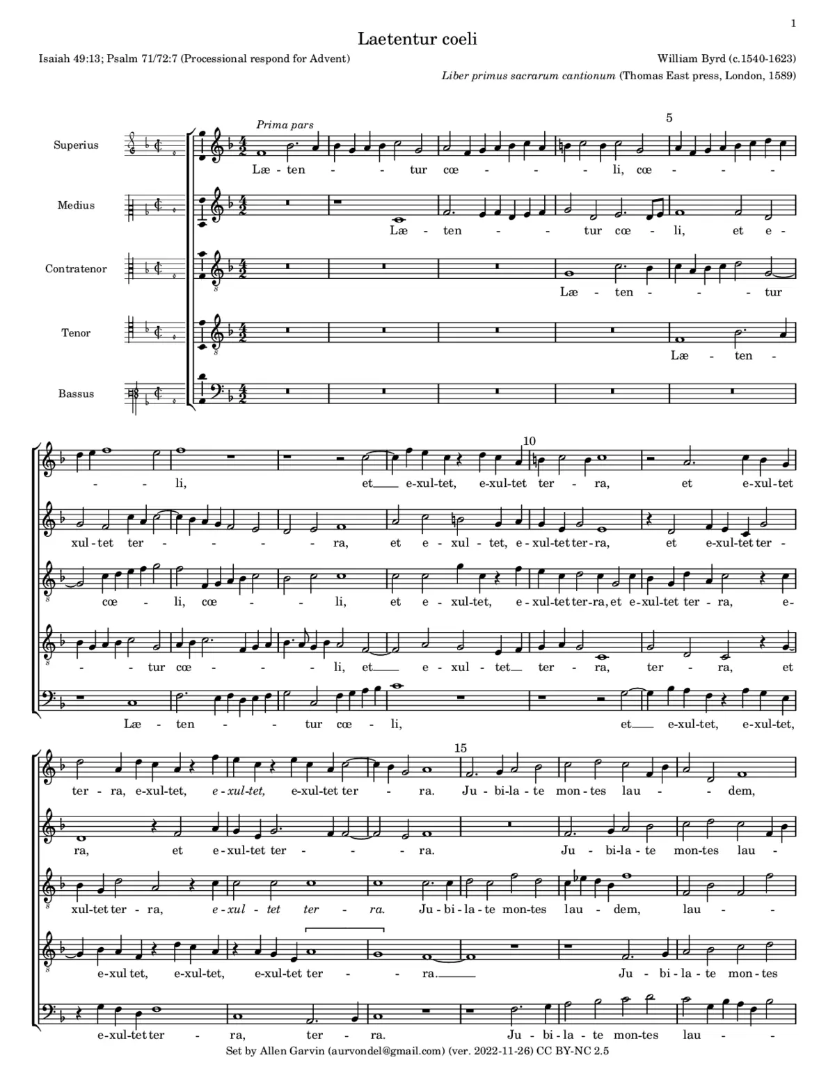 Laetentur coeli - Orietur in diebus - Page 1