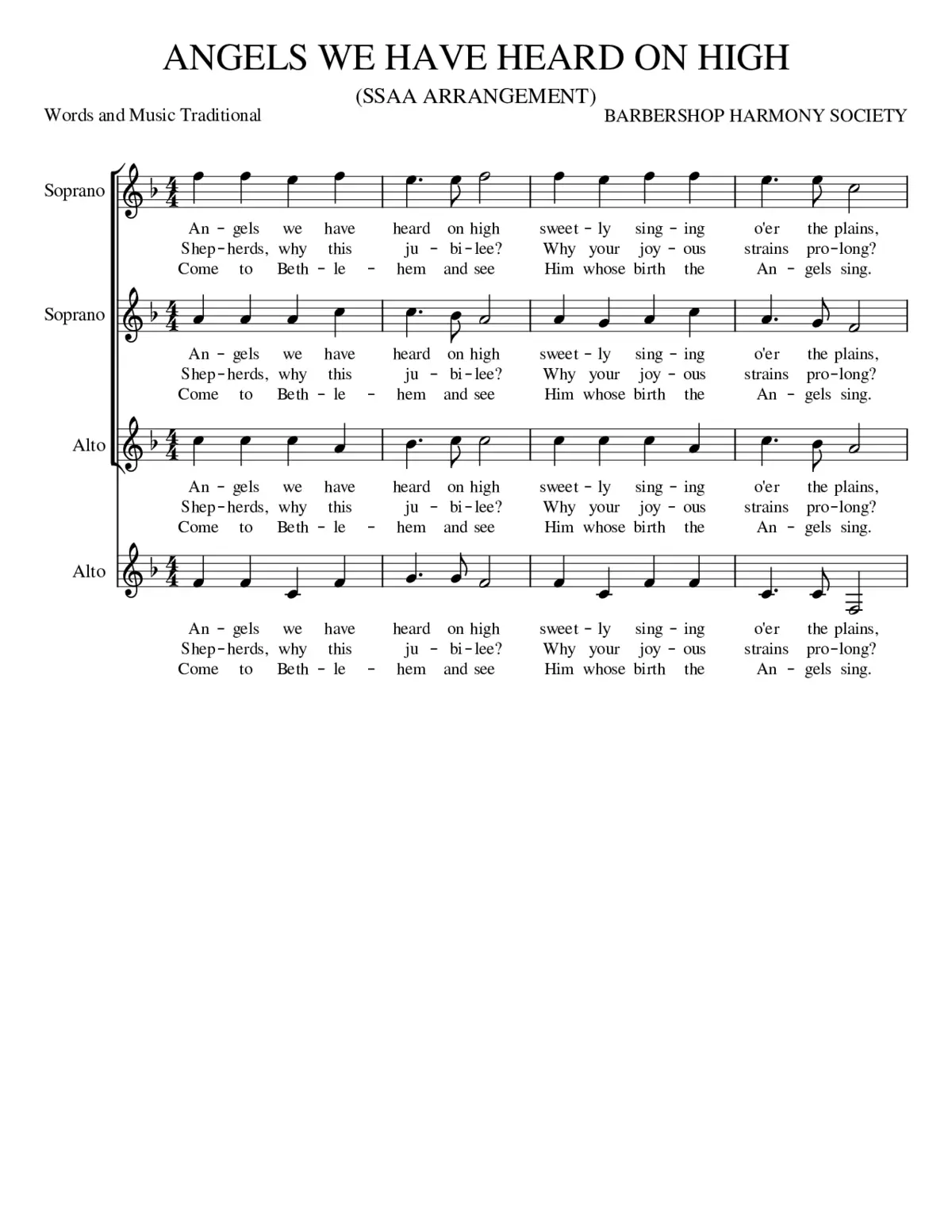 angels we have heard on high - Page 1